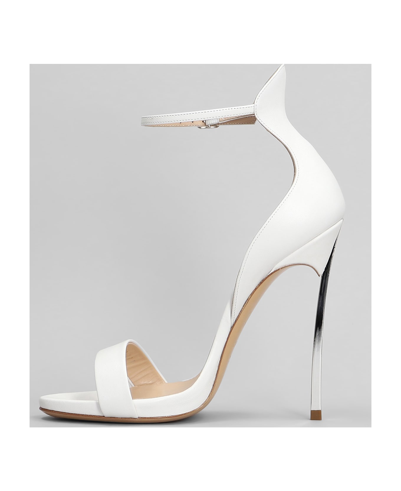 Casadei Blade Sandals In White Leather - white
