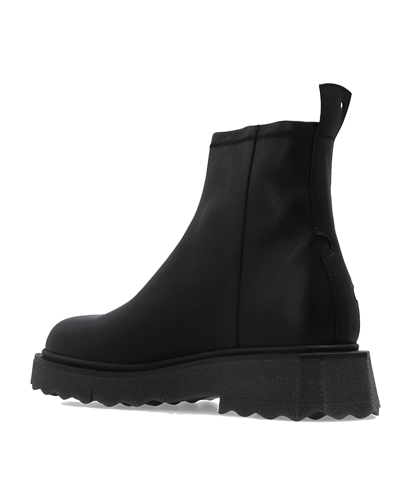 Off-White Ankle Leather Boots - Black ブーツ