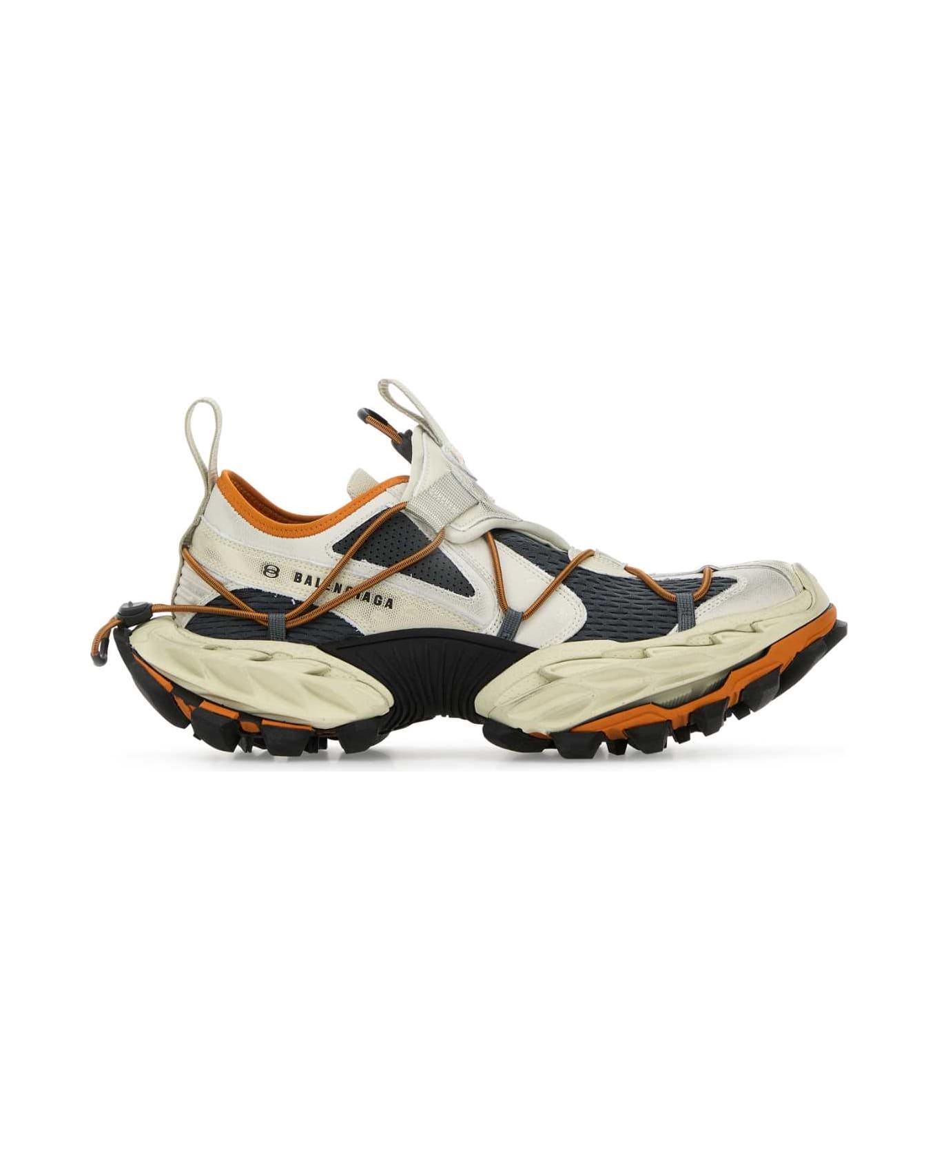 Balenciaga Multicolor Synthetic Leather And Mesh Hike Sneakers - BEIGEORANGE