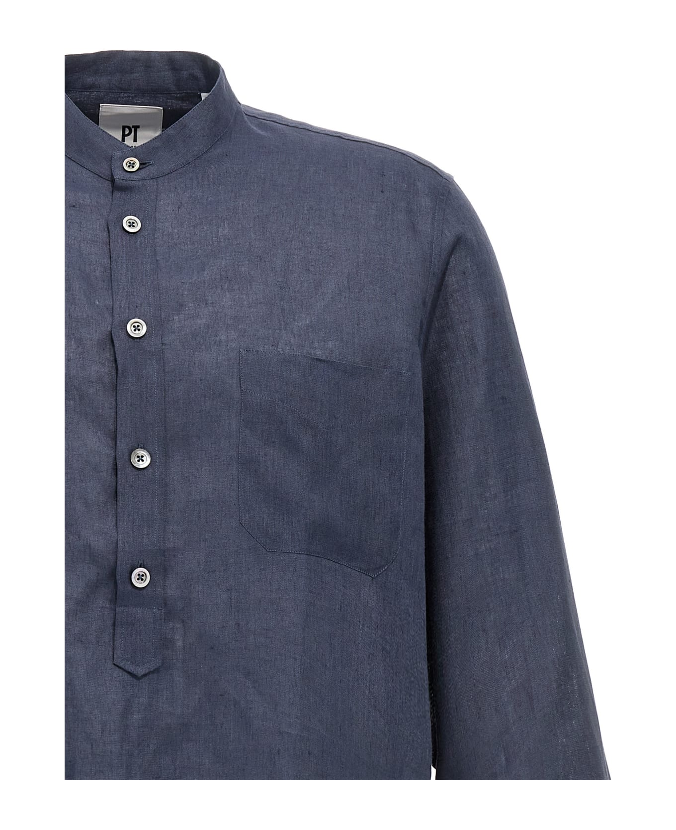 PT Torino Linen Shirt - Blue