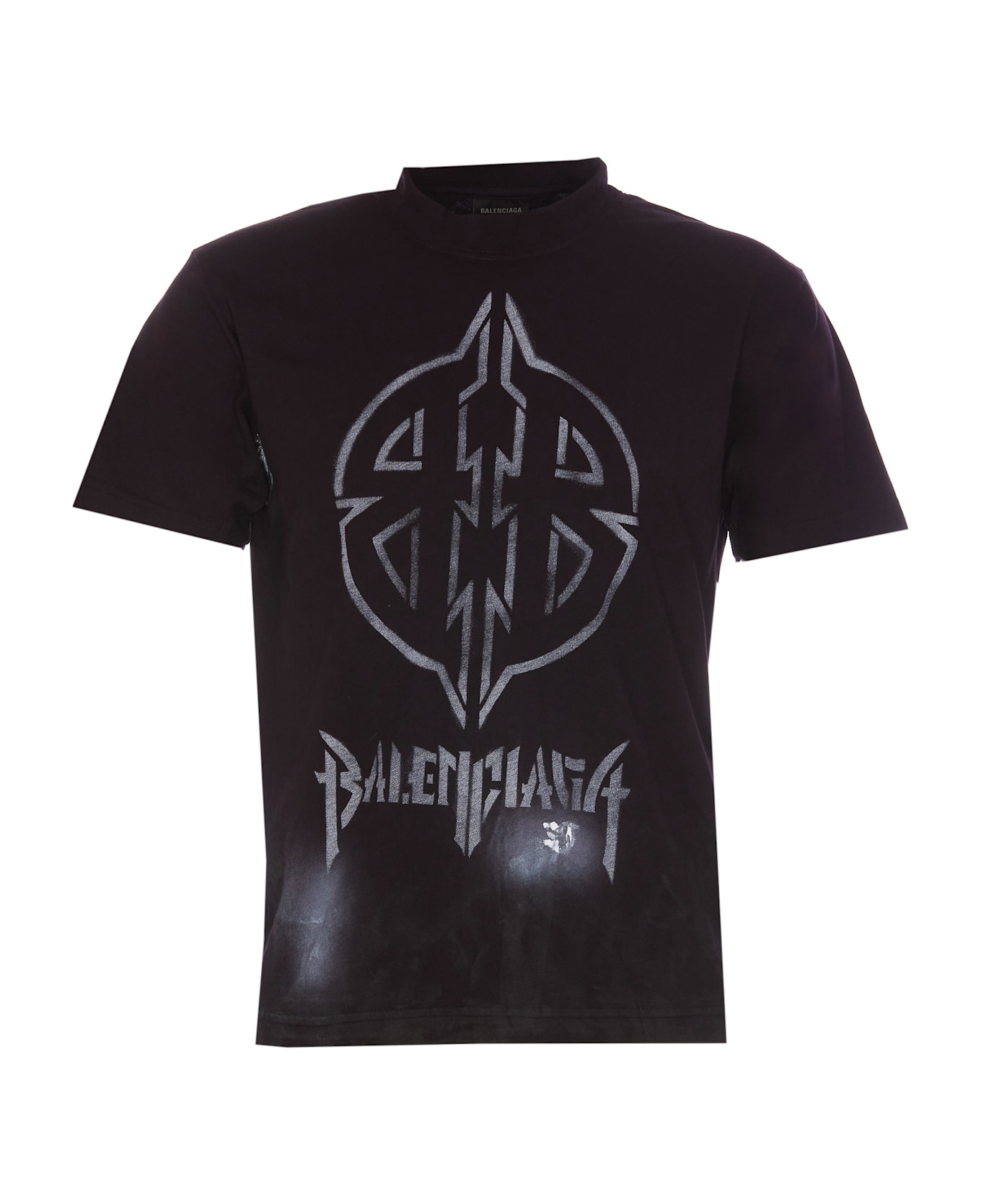 Balenciaga Metal Bb Stencil T-shrit - WASHEDBLACKWHITE