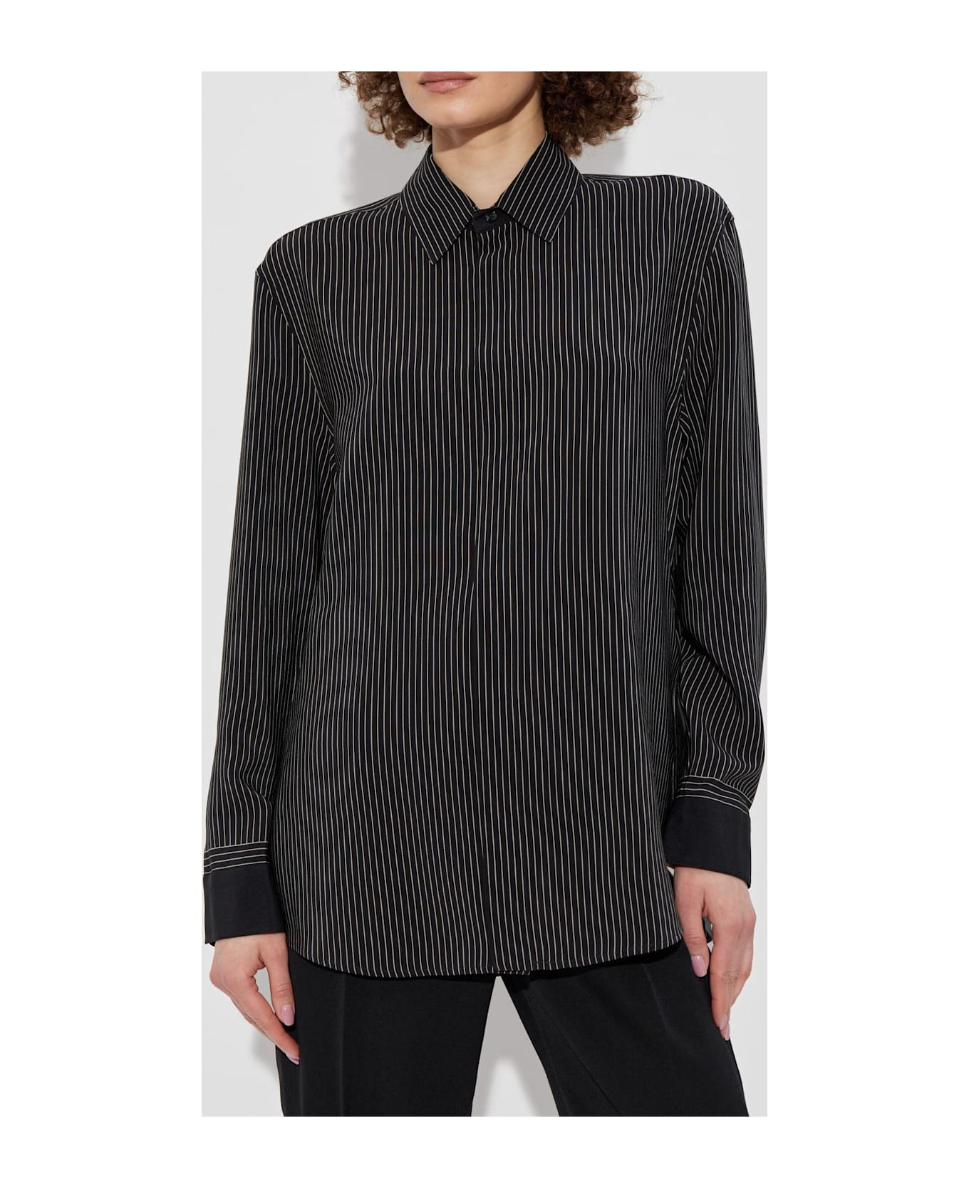 Saint Laurent Shirt With Striped Pattern - Black