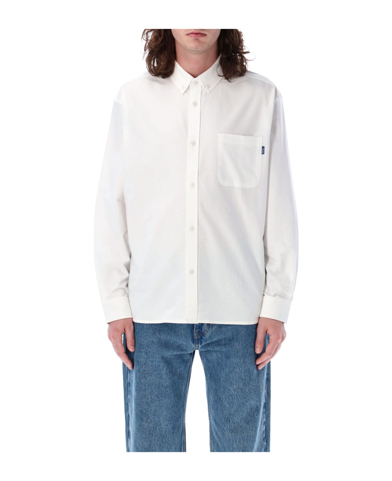 Awake NY Embroidered Oxford Shirt - WHITE