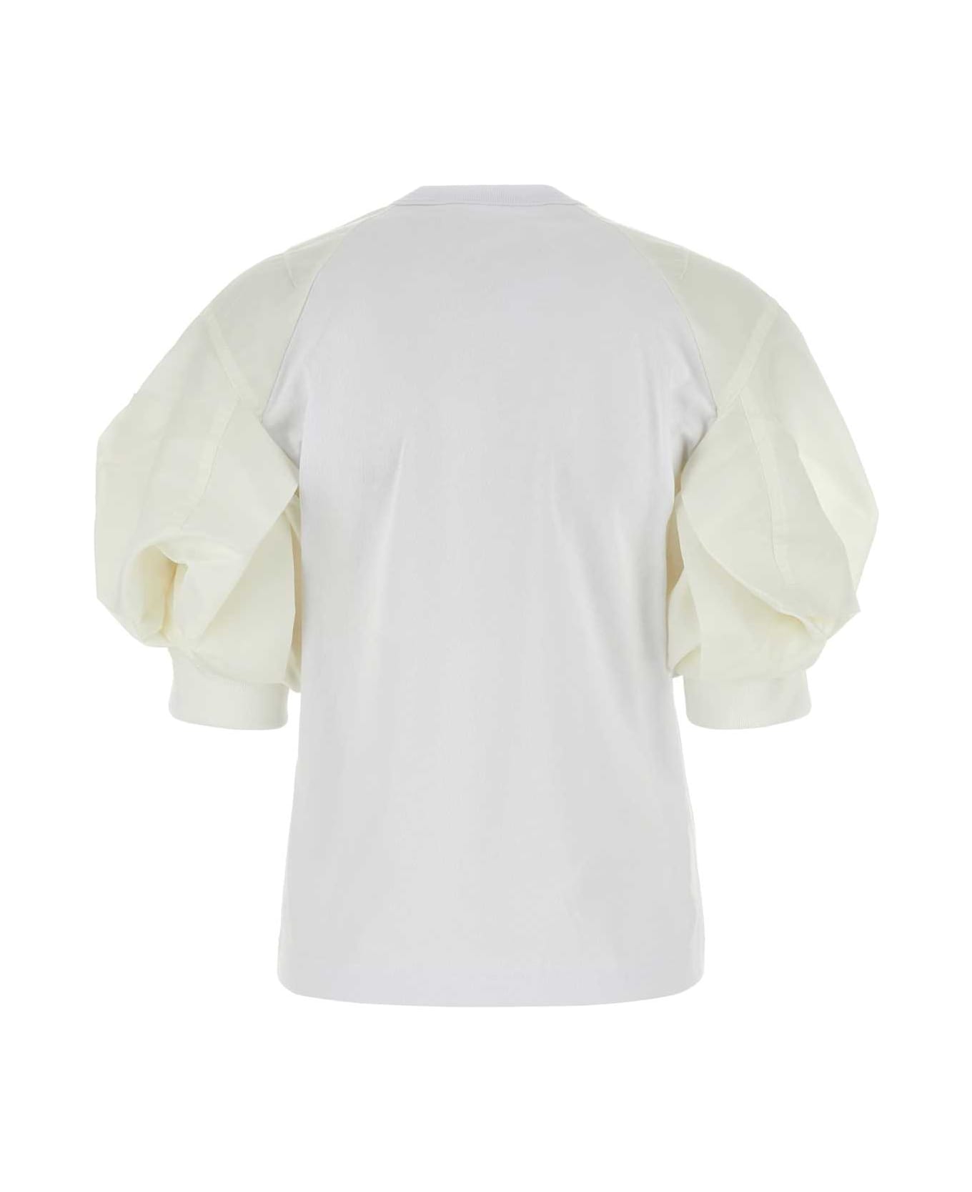Sacai White Cotton T-shirt - WHITE