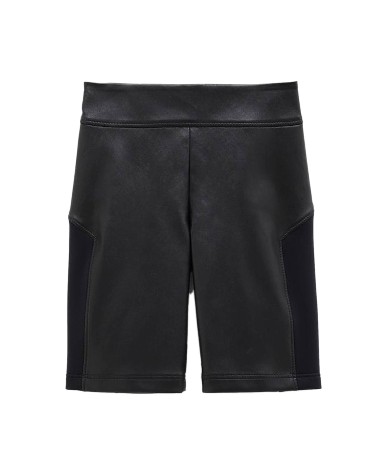 Loewe Stretch Leather And Fabric Shorts - BLACK