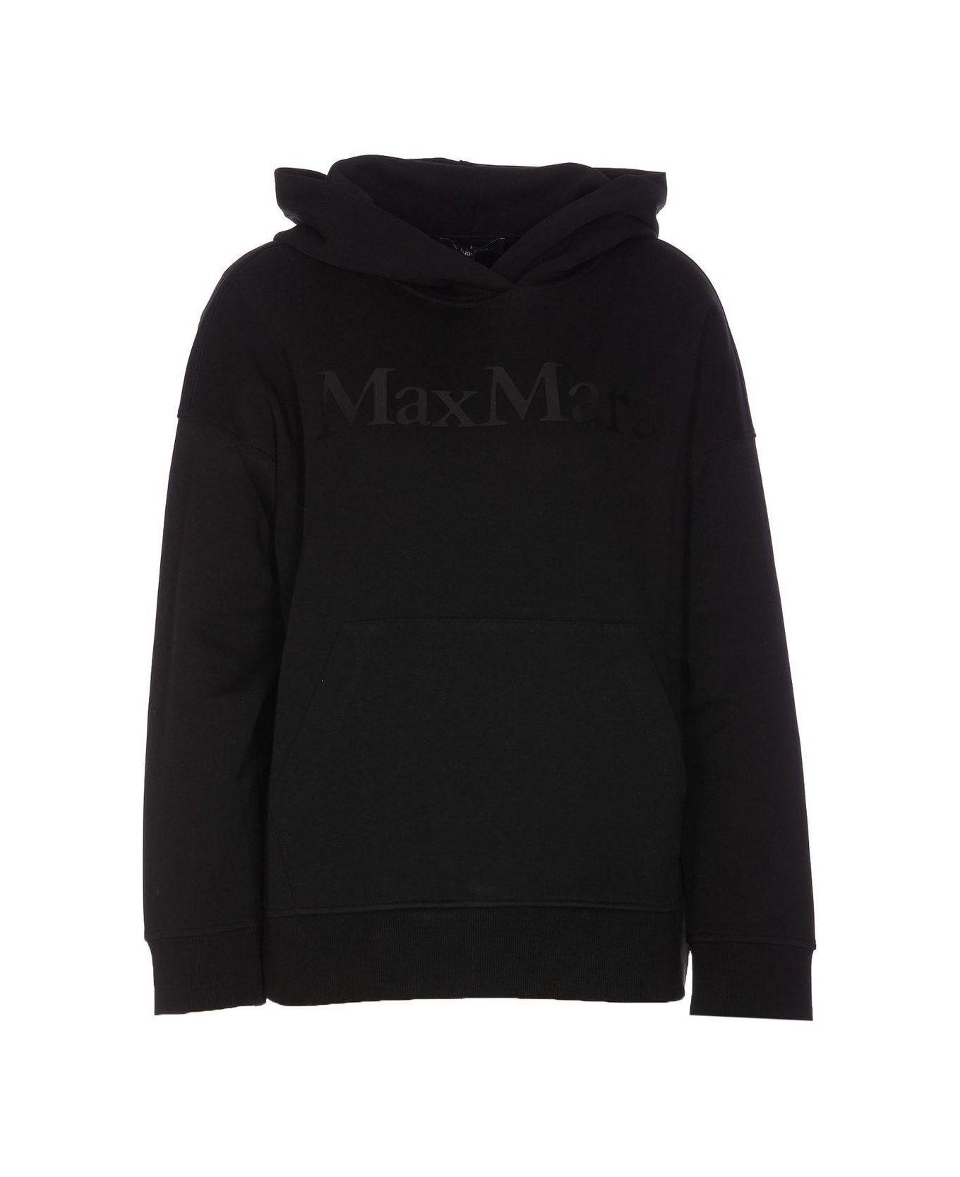'S Max Mara Logo Printed Long-sleeved Hoodie - Black