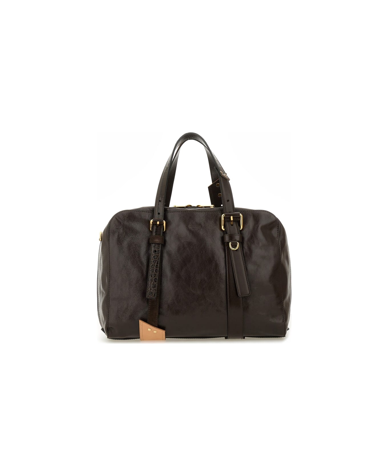 Moschino Leather Bag. - BROWN