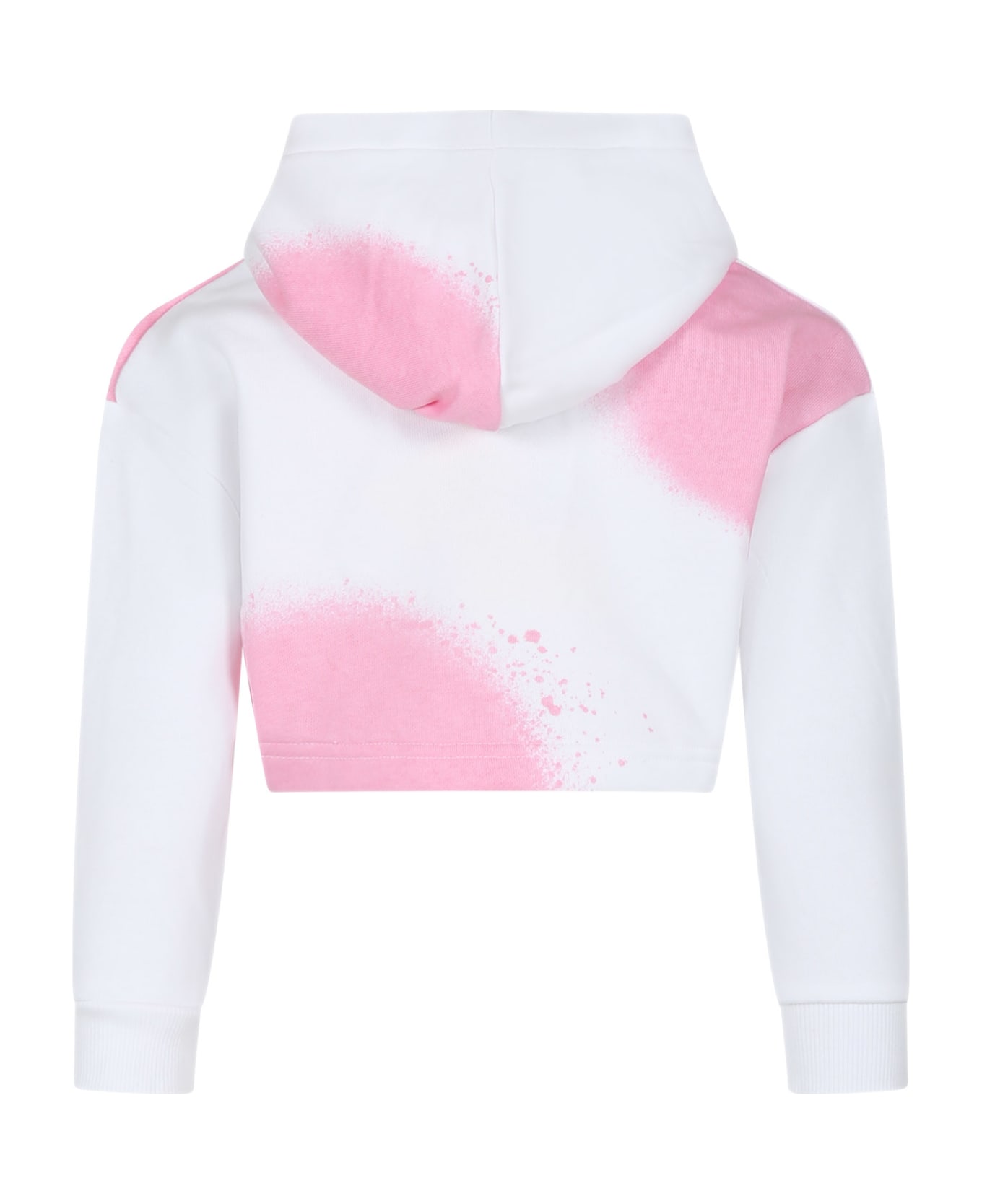 Little Marc Jacobs White Sweatshirt For Girl With Logo - P Bianco ニットウェア＆スウェットシャツ