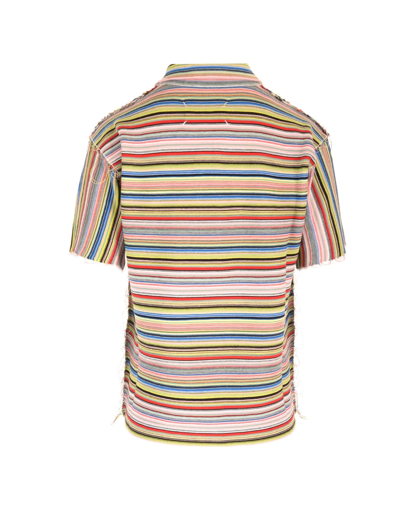Maison Margiela Striped Jersey Polo Shirt - Stripes color mix