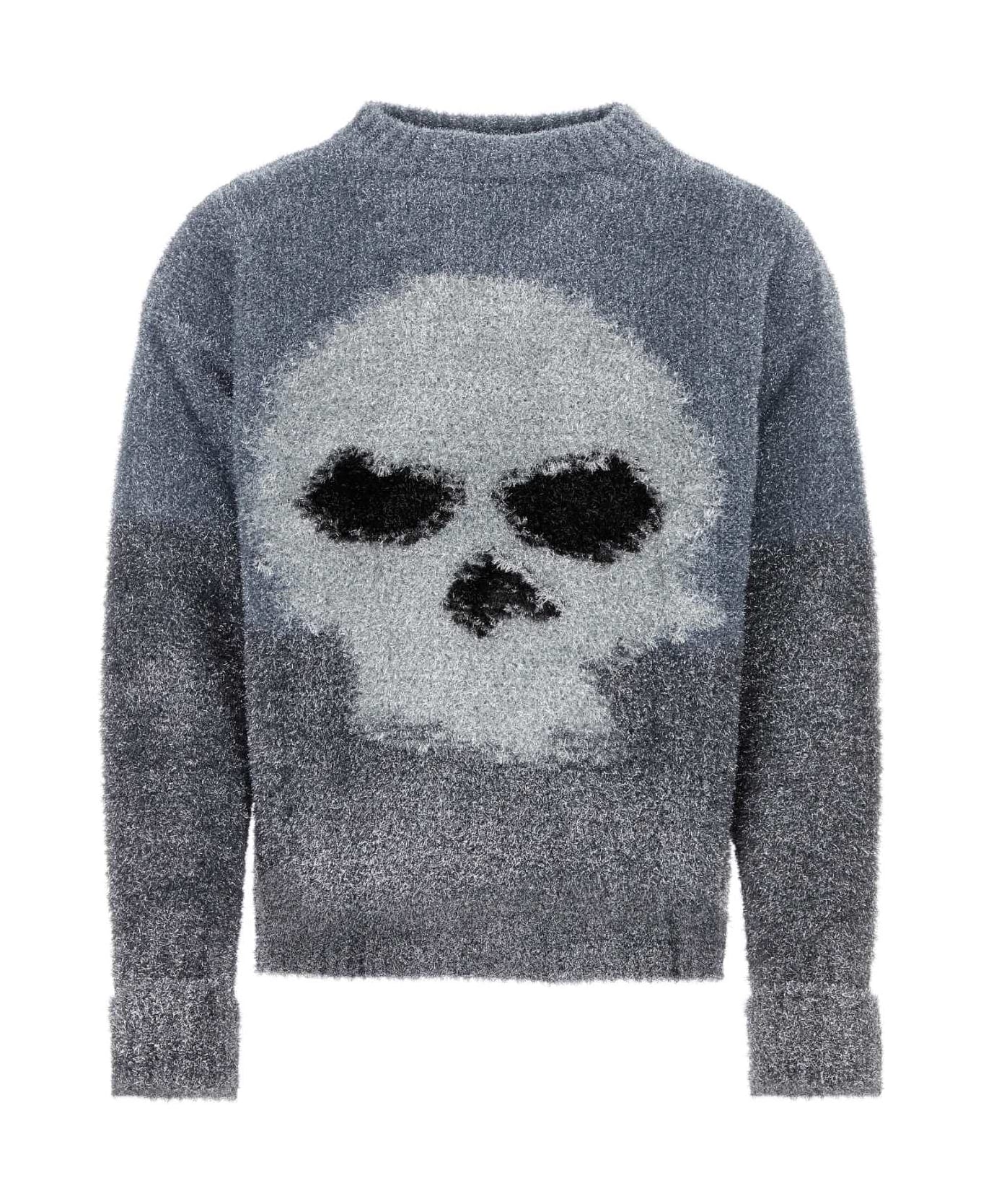 ERL Grey Nylon Blend Sweater - SILVER