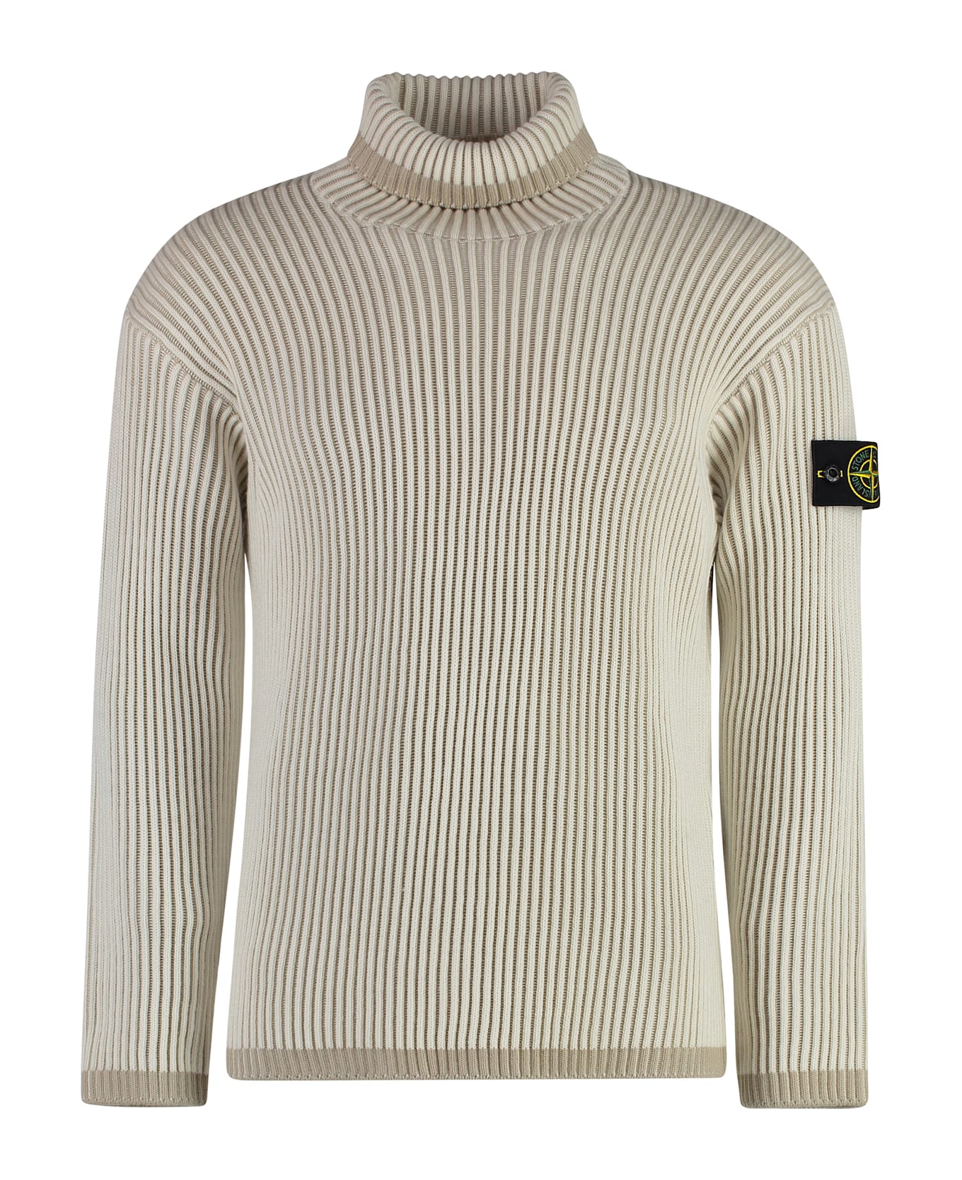 Stone Island Virgin Wool Turtleneck Sweater - Ecru
