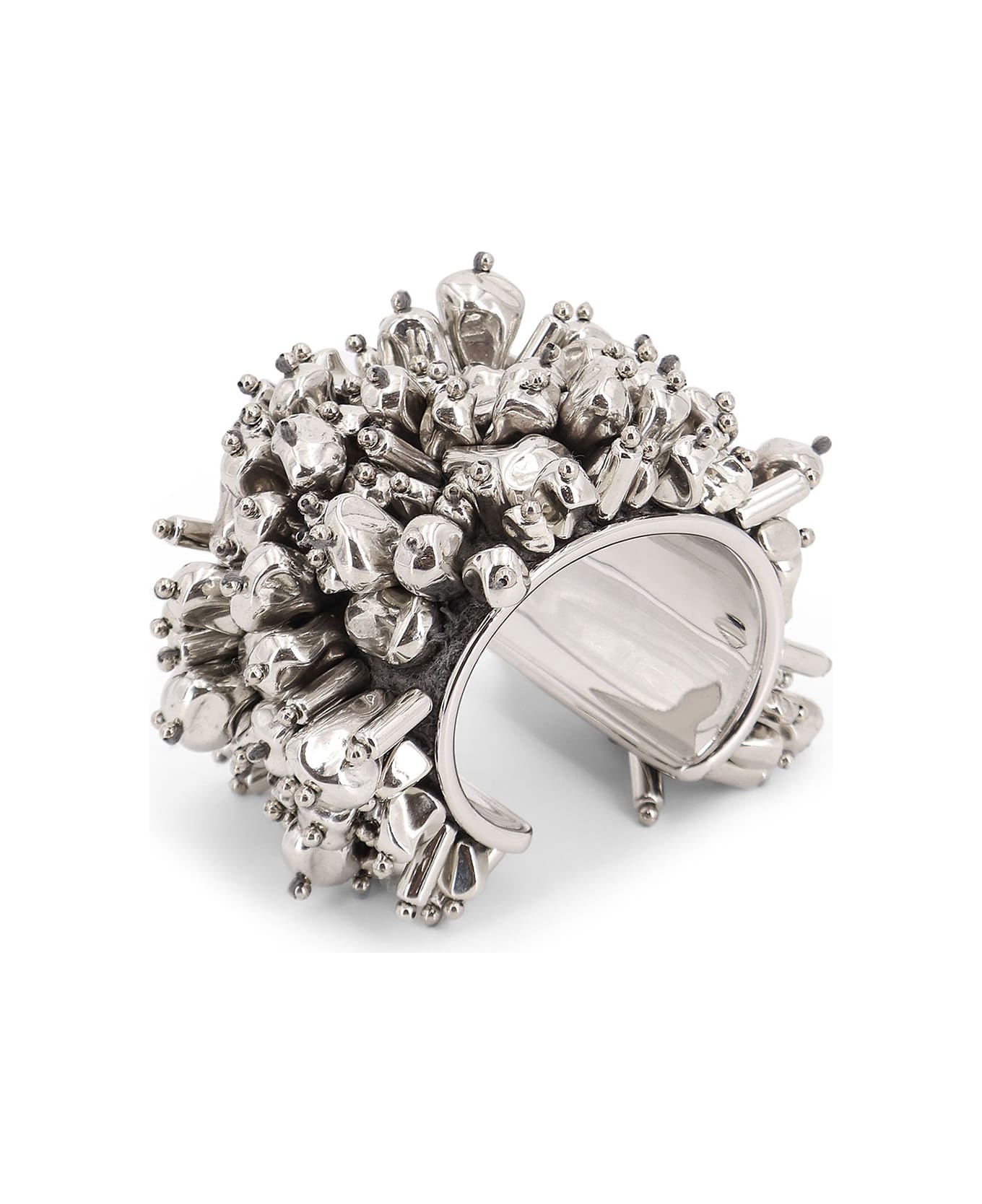 Dries Van Noten Brass Bracelet With Jewel Embellishments - Silver