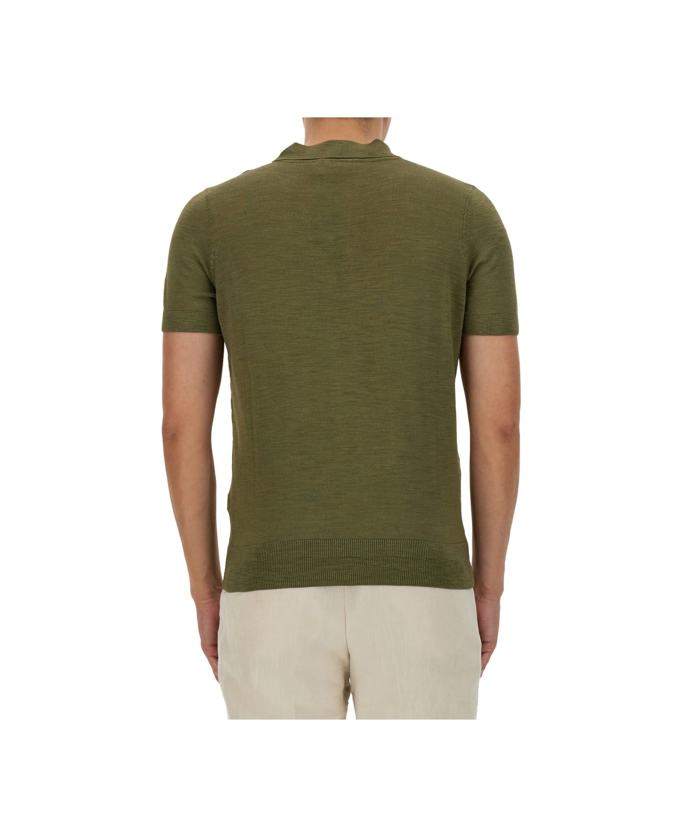 Hugo Boss Knitted Polo. - GREEN ポロシャツ