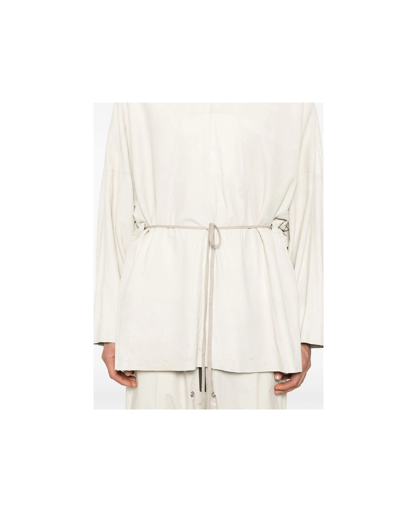 Rick Owens Leather Outerwear - NEUTRALS