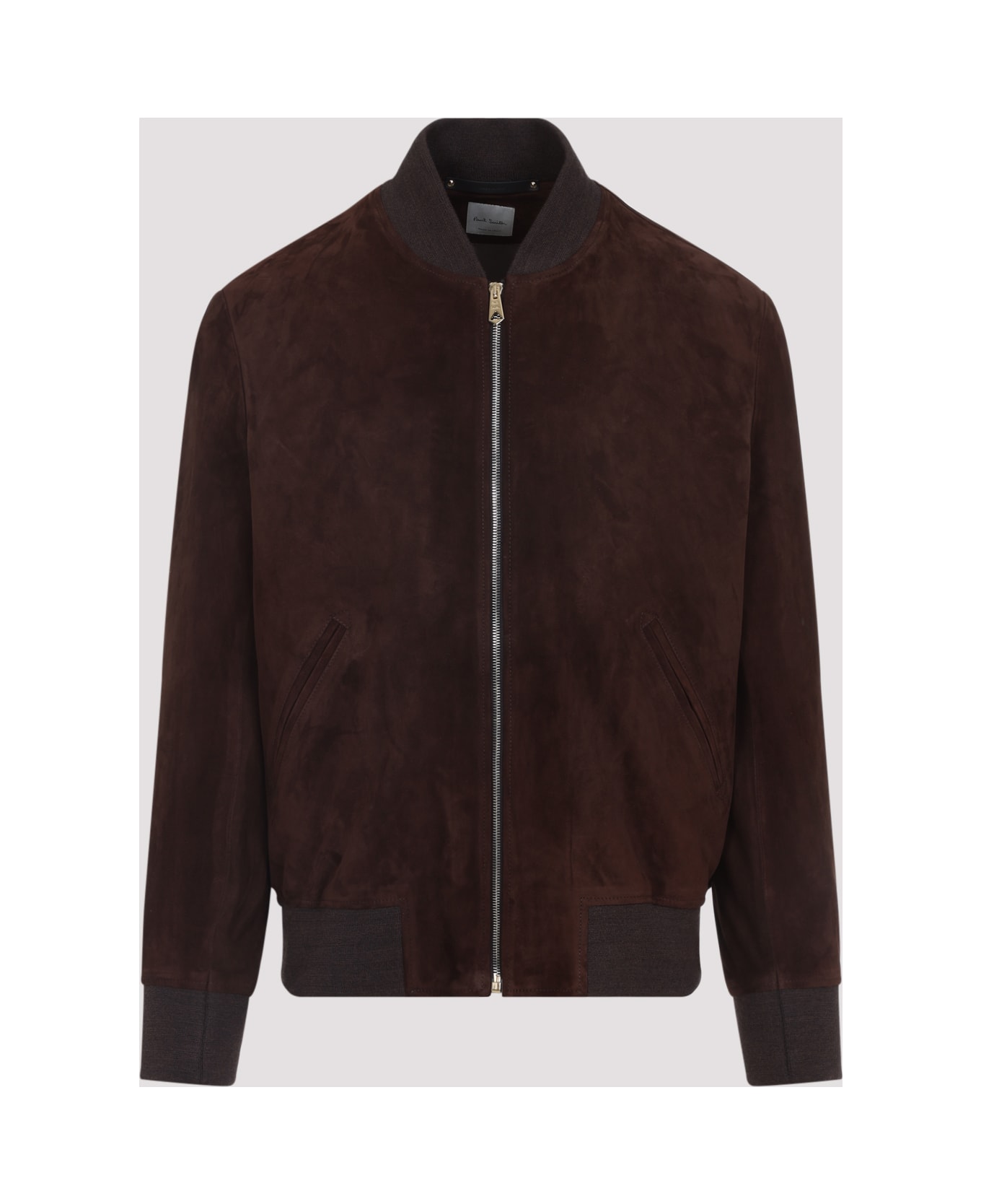 Paul Smith Regular Fit Suede Bomber Jacket - A Red レザージャケット