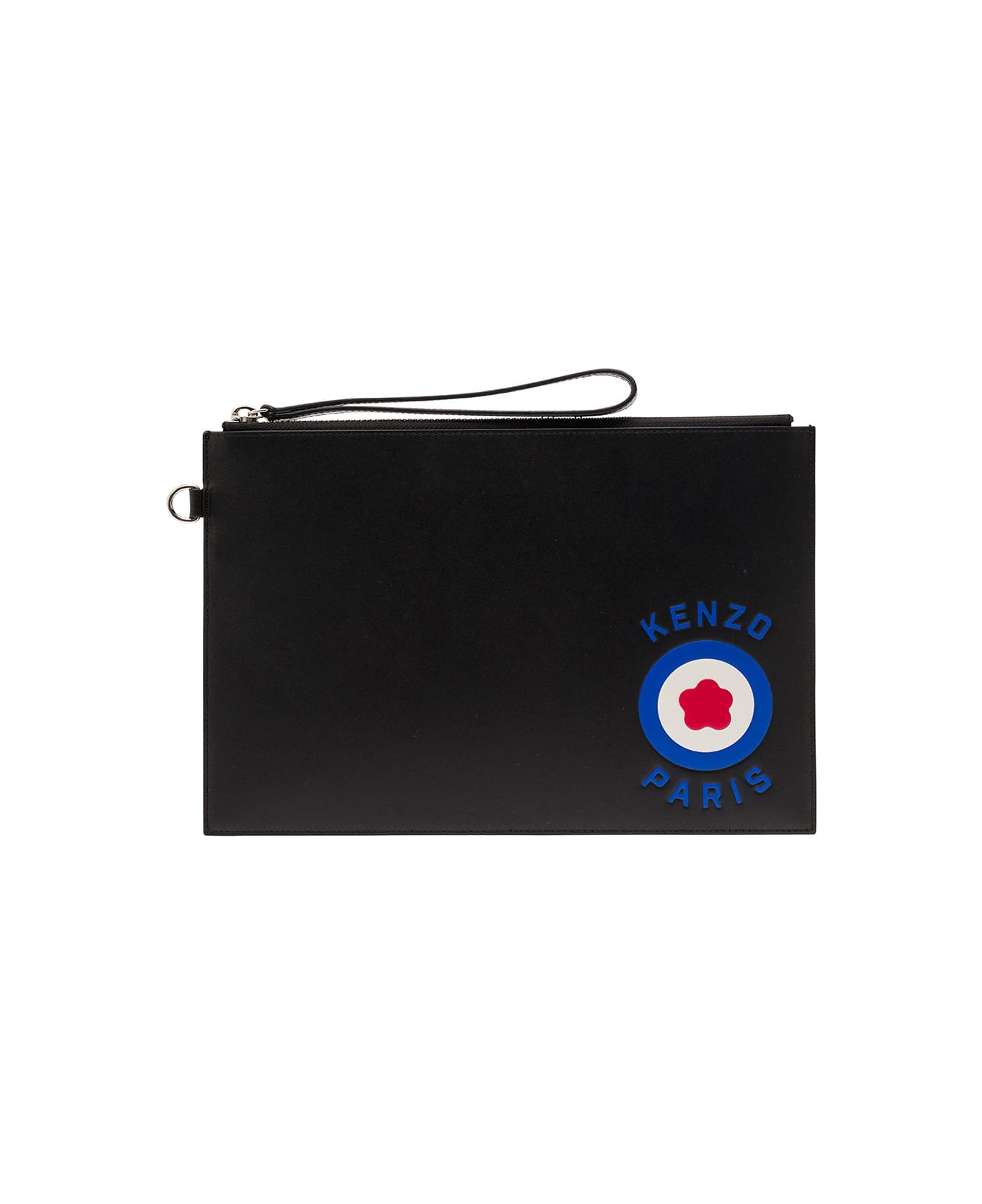 'kenzo Target' Big Flat Pouch With Wrist Strap In Leather Man italist, ALWAYS LIKE A SALE