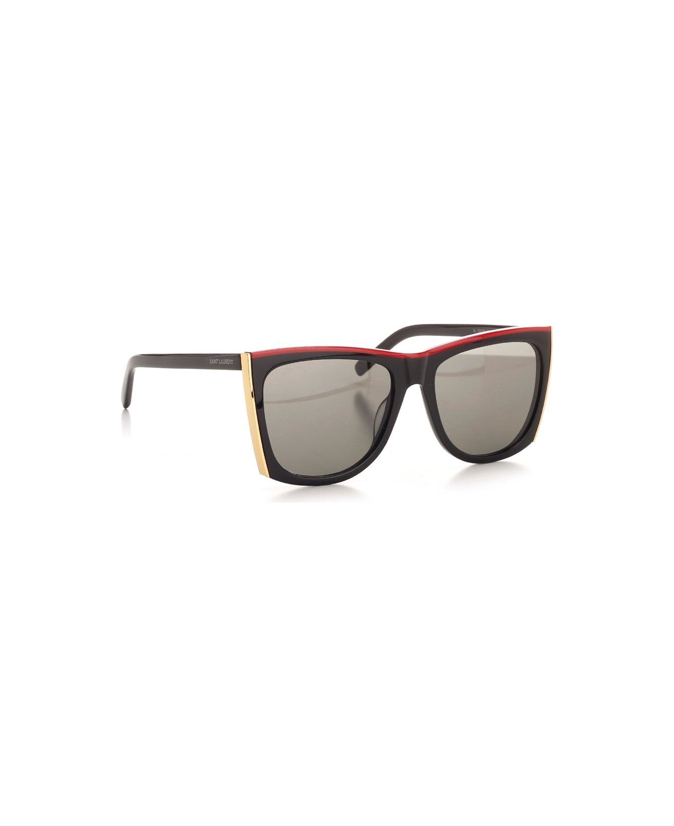 Saint Laurent Rectangular Frame Sunglasses - BLACK