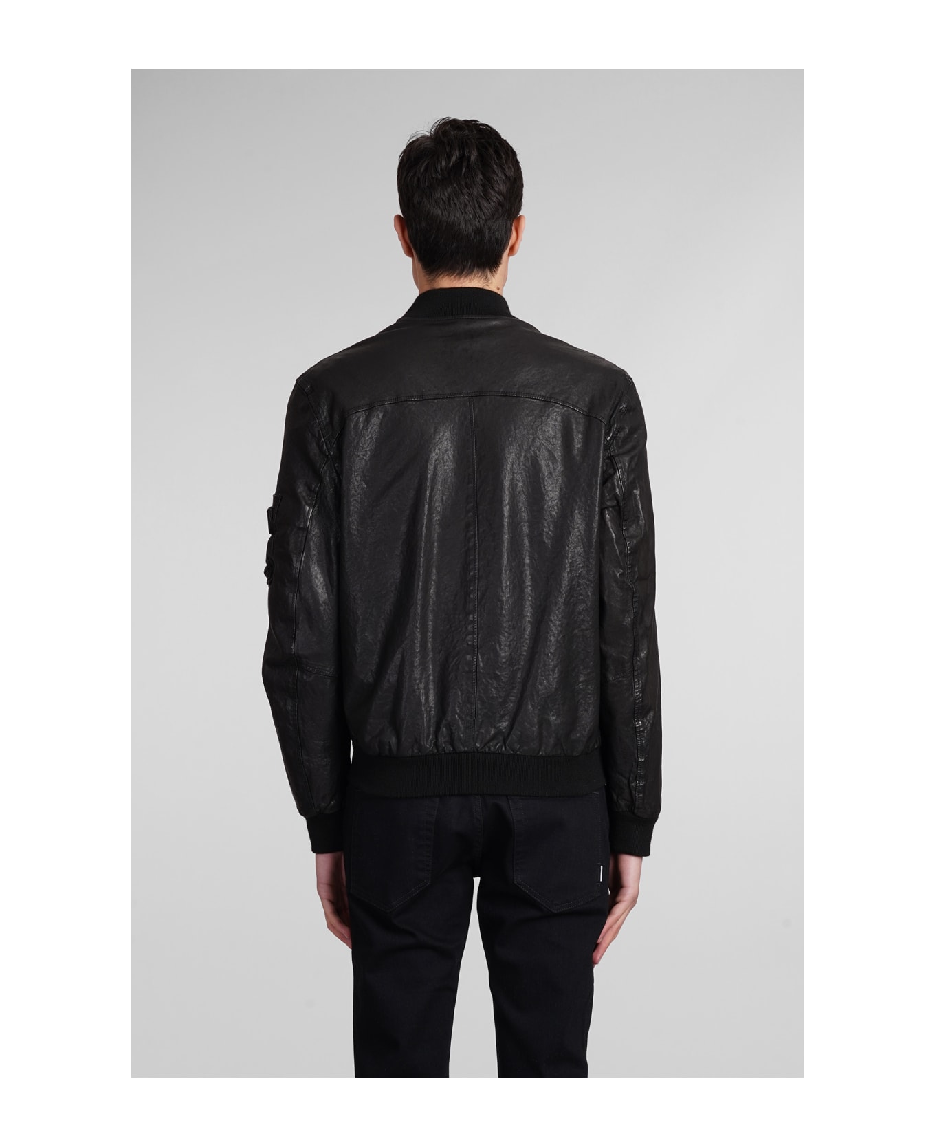 DFour Leather Jacket In Black Leather - black レザージャケット
