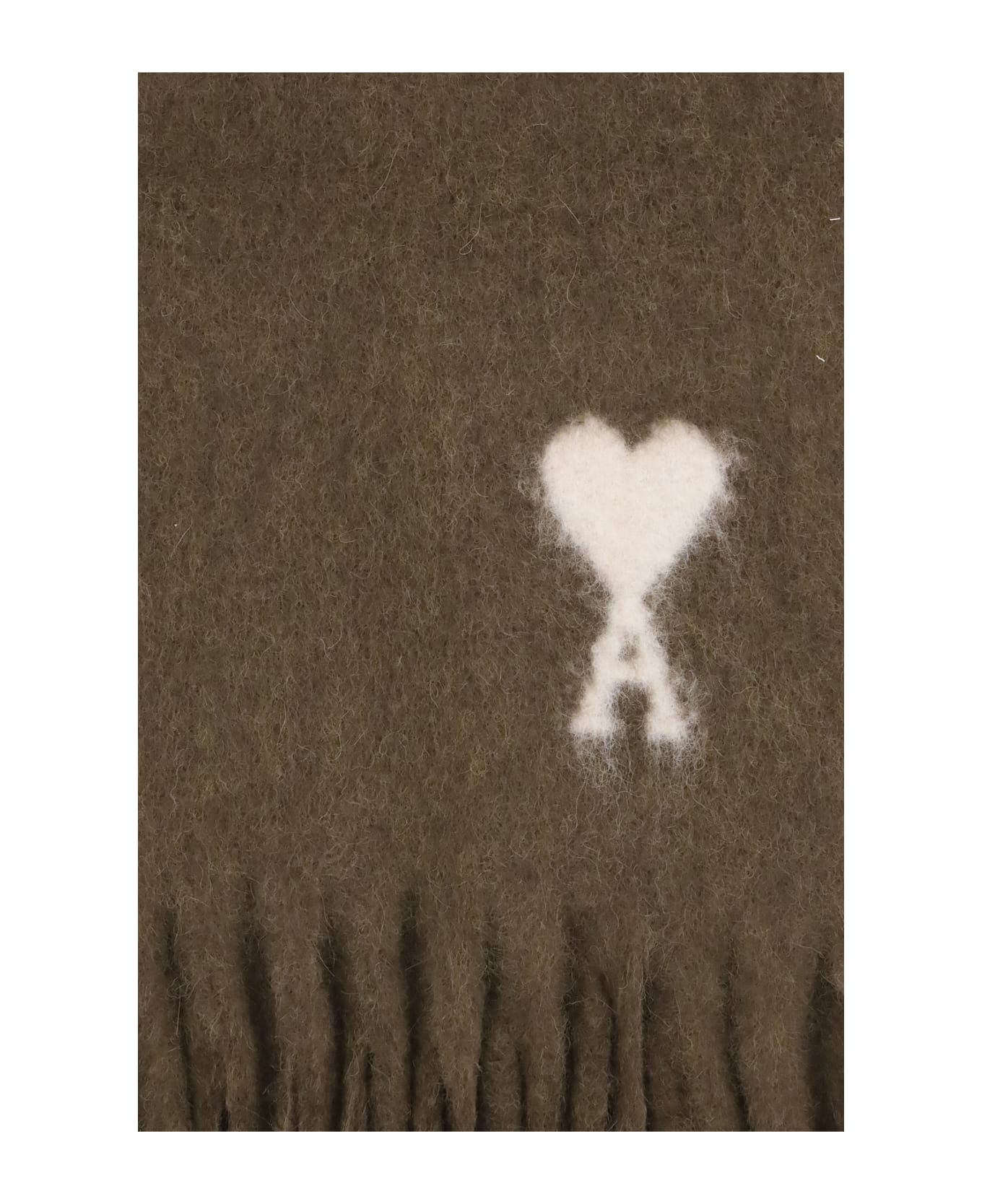 Ami Alexandre Mattiussi Ami De Coeur Scarf - BROWN