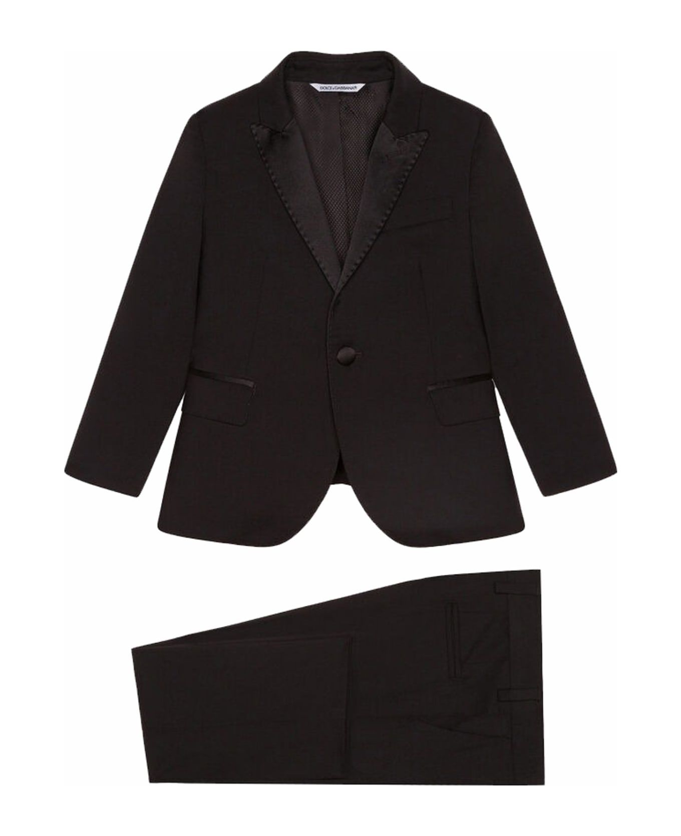 Dolce & Gabbana Single-breasted Dress In Stretch Wool Canvas - Back