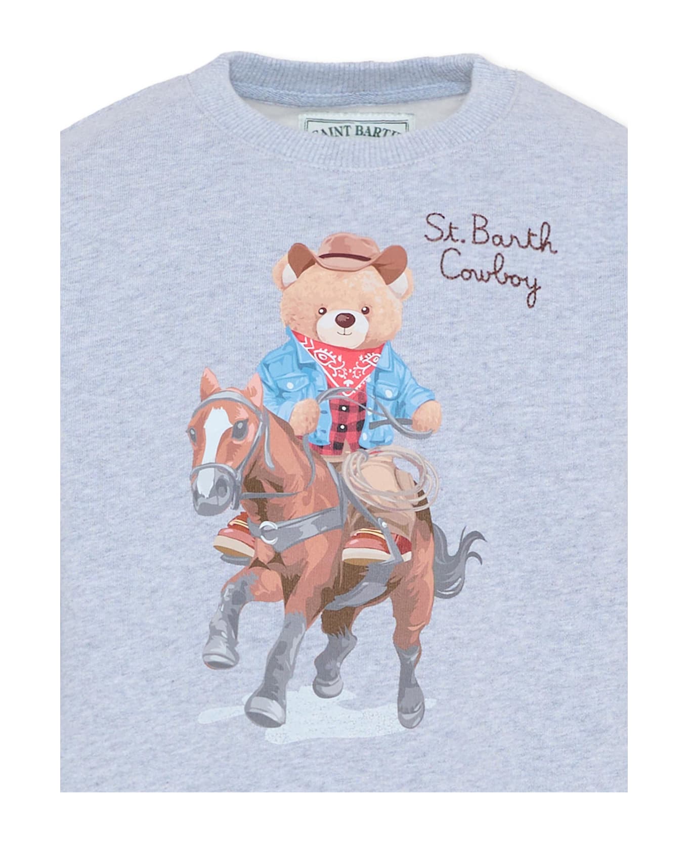 MC2 Saint Barth Grey Sweatshirt For Boy With Teddy Bear - Grey