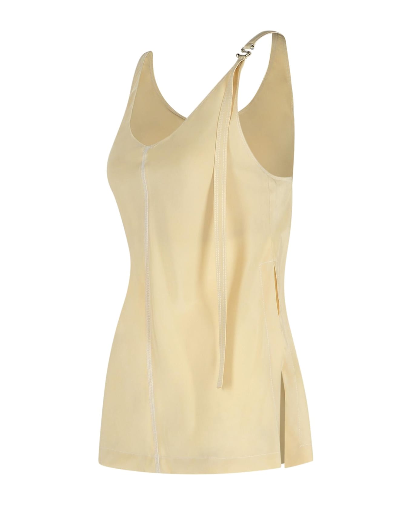 SportMax 
waser
 Beige Viscose Tank Top - Ivory