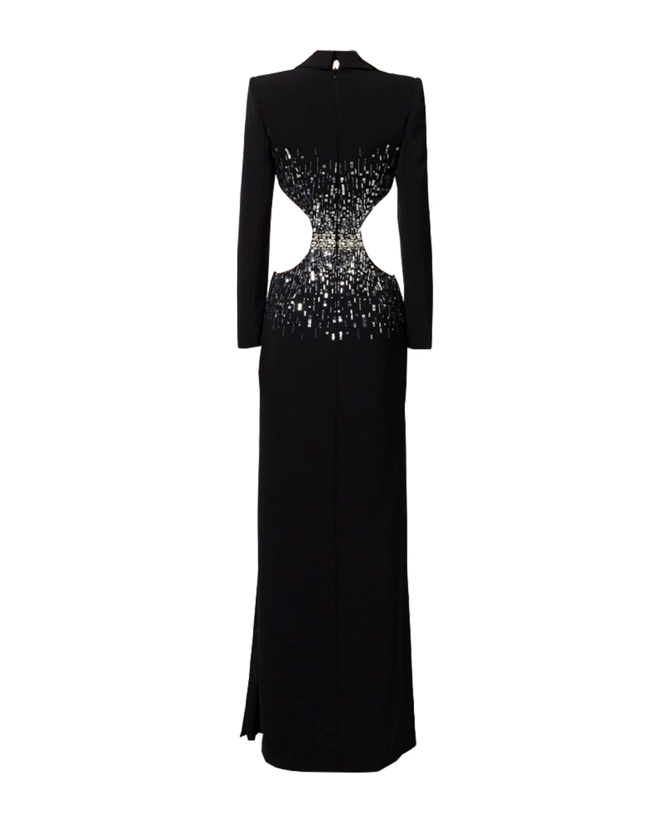 Elisabetta Franchi Rhinestone And Stone Dress - Black