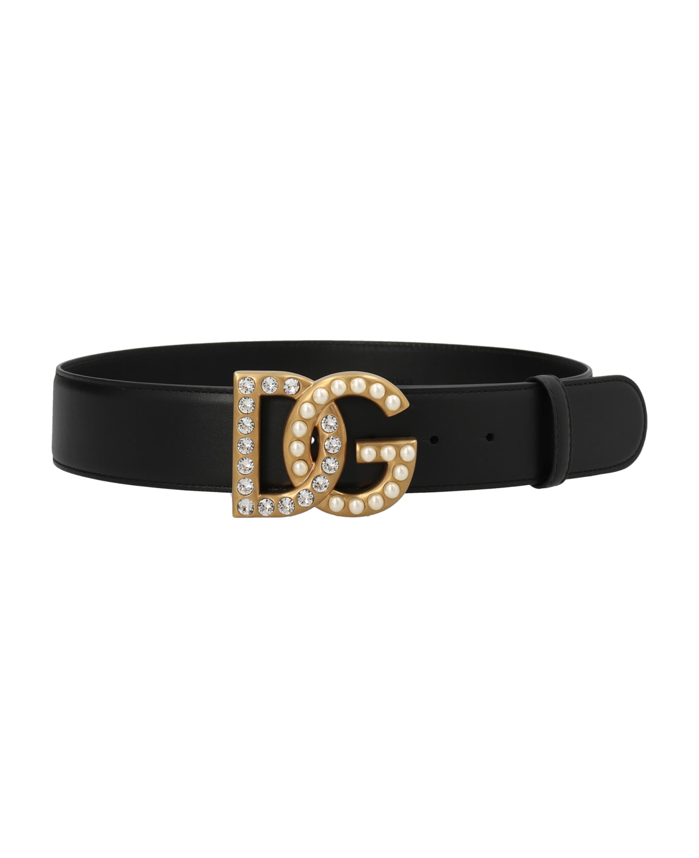 Dolce Black & Gabbana Logo Buckle Belt - Black  