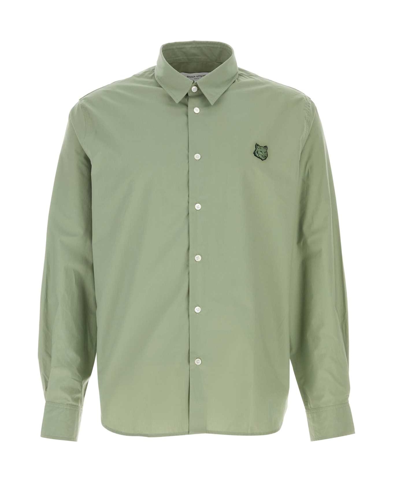 Maison Kitsuné Pastel Pink Poplin Shirt - VERTDEGRIS
