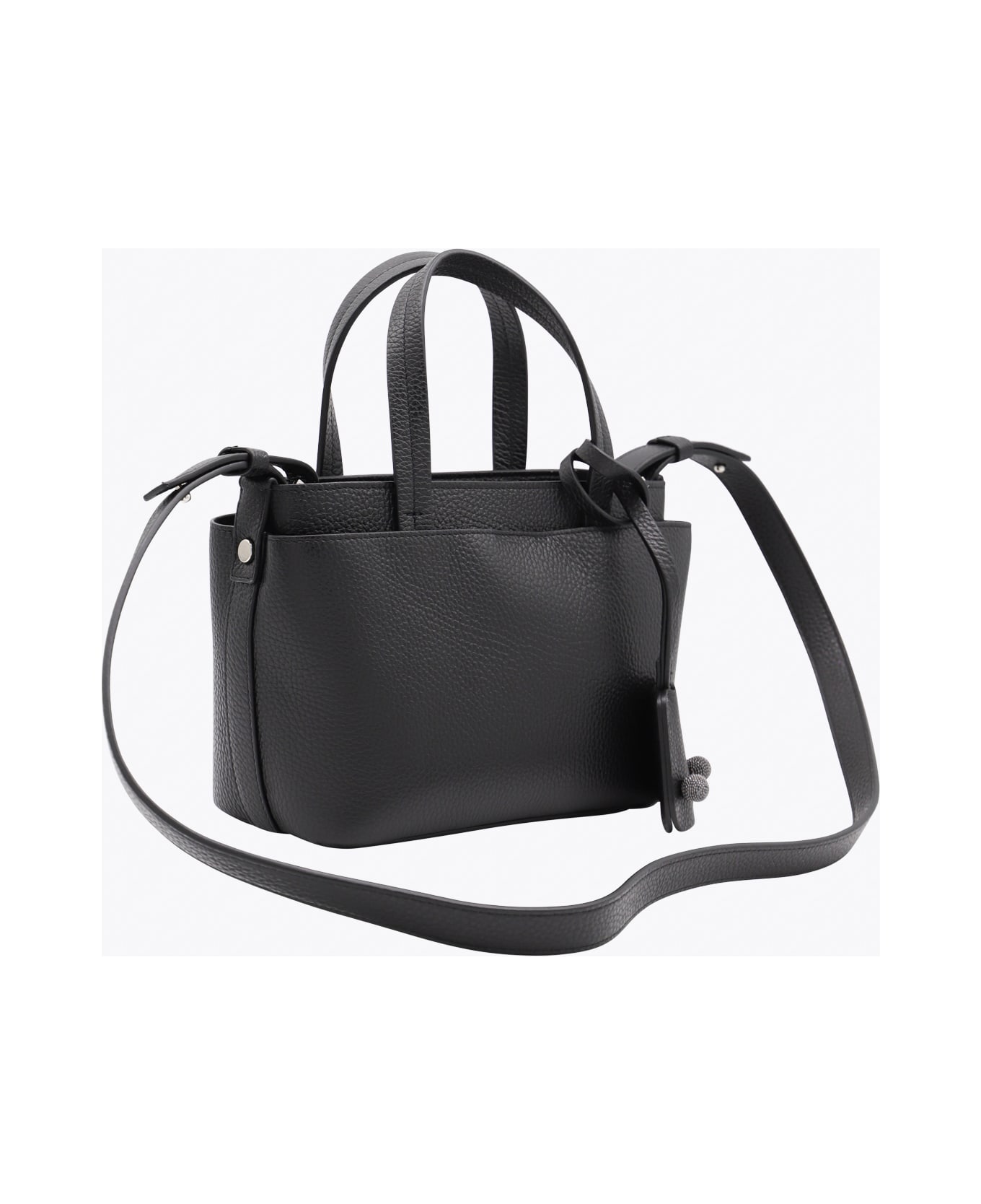 Fabiana Filippi Black Leather Top Handle Bag - Black