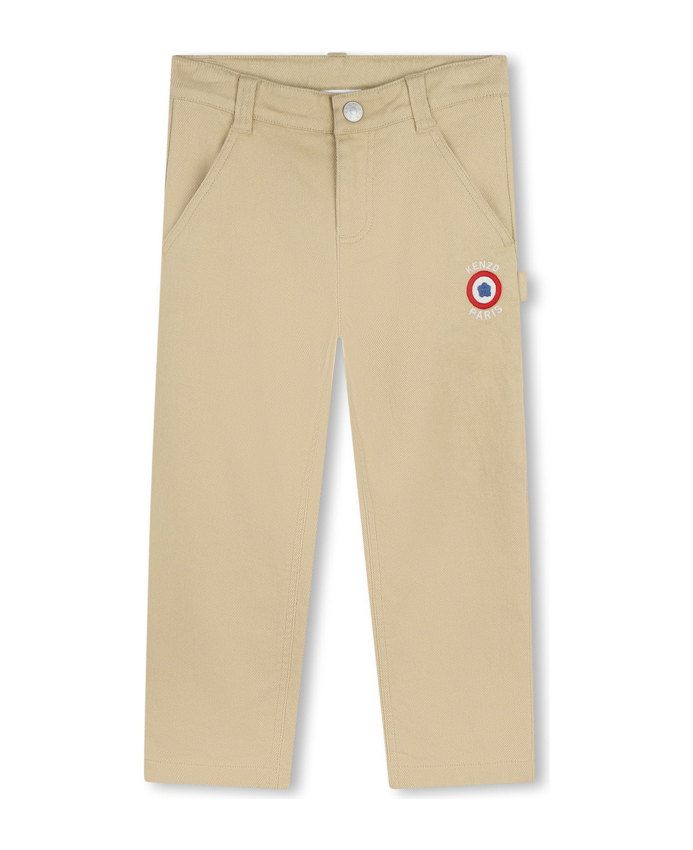 Kenzo Kids Palazzo Trousers With Embroidery - Beige