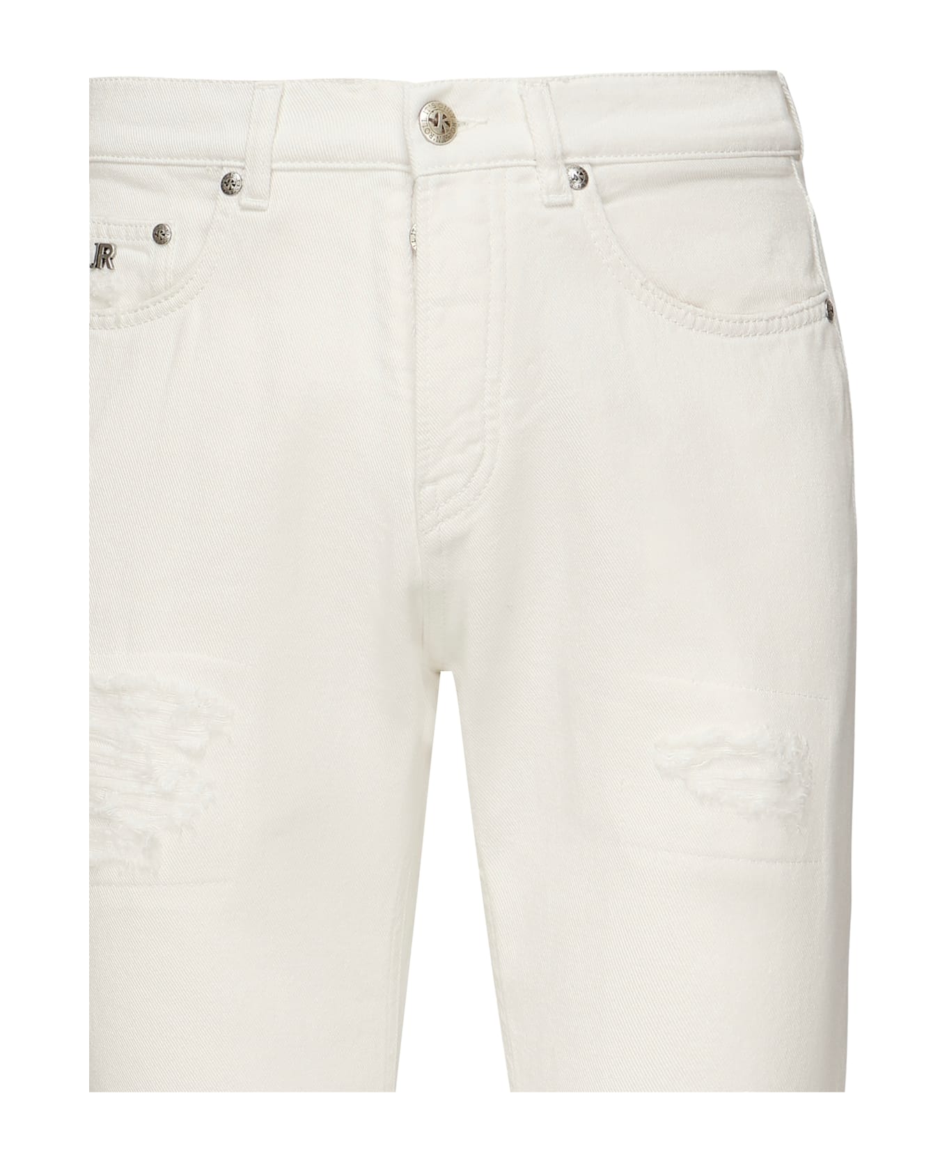 John Richmond Enoma Jeans With Front Rips - Offwhite