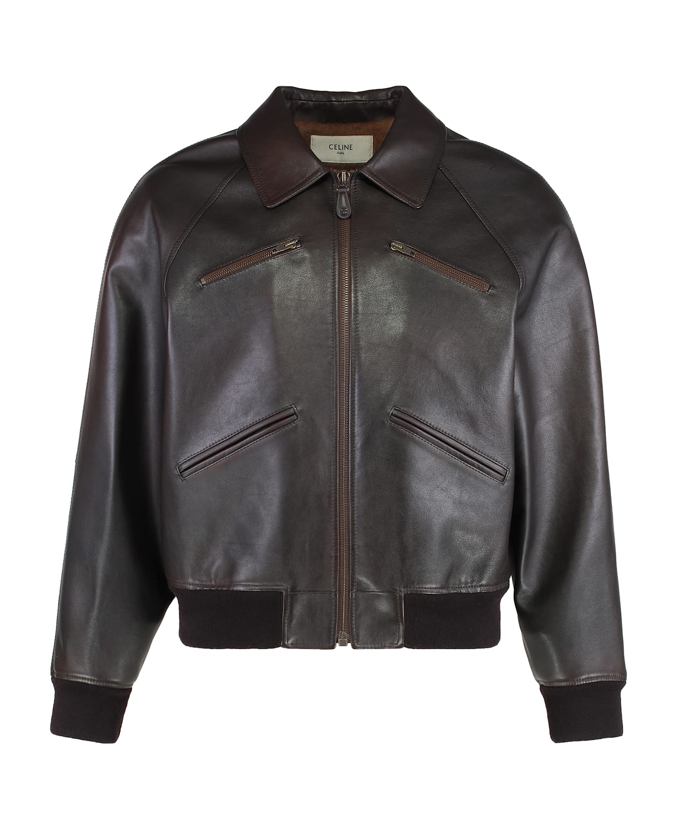 Celine Calfskin Bomber - brown