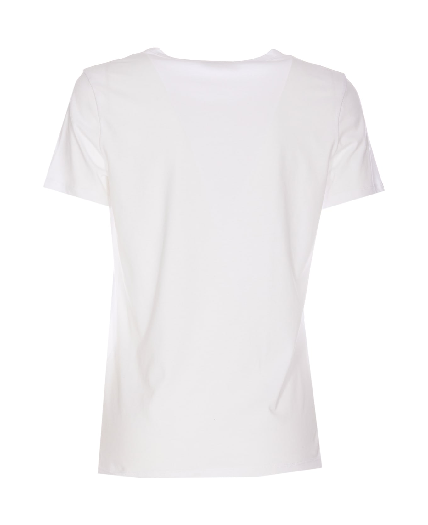 Elisabetta Franchi Jersey T-shirt With Necklace - GESSO