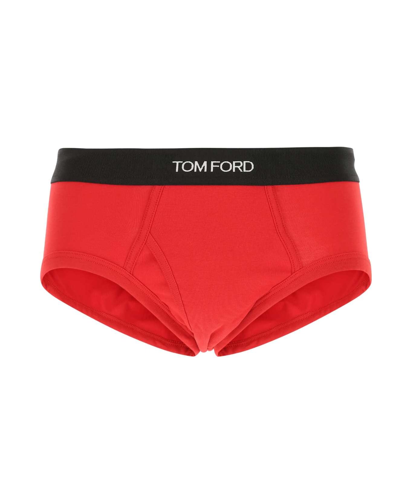 Tom Ford Red Stretch Cotton Brief - 632