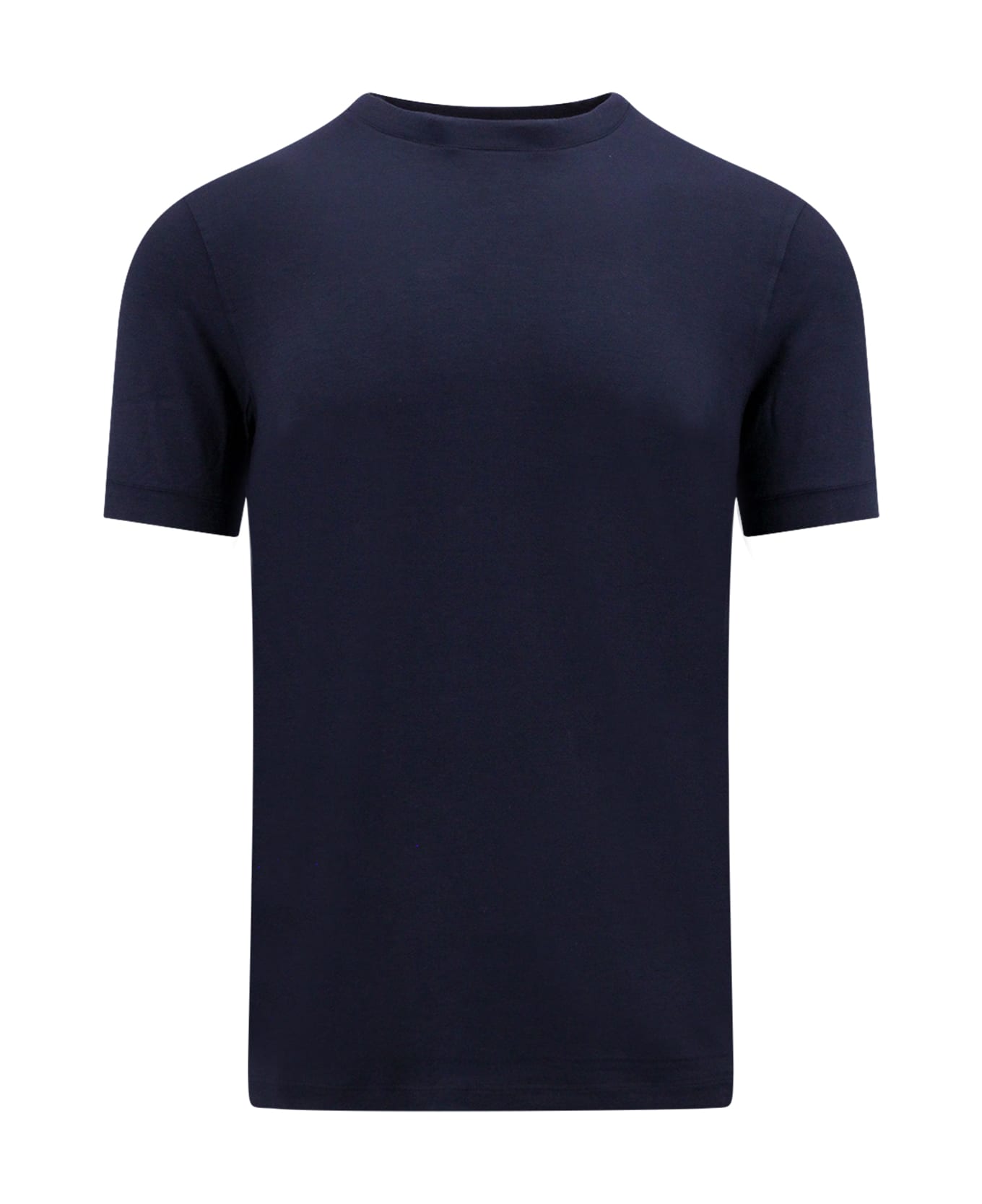 Giorgio Armani Dark Blue Viscose T-shirt - Blue