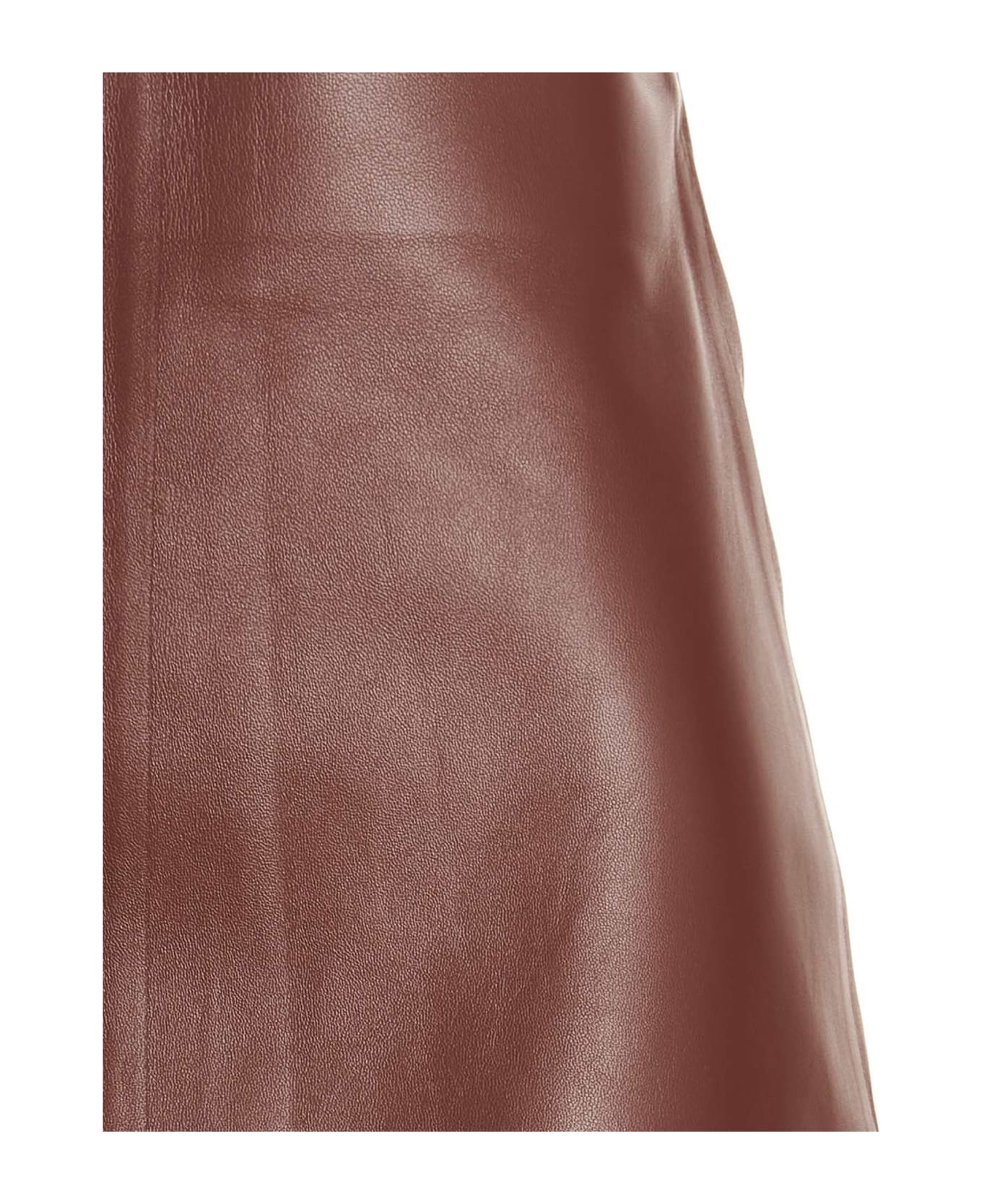Chloé Leather Split Skirt - Brown