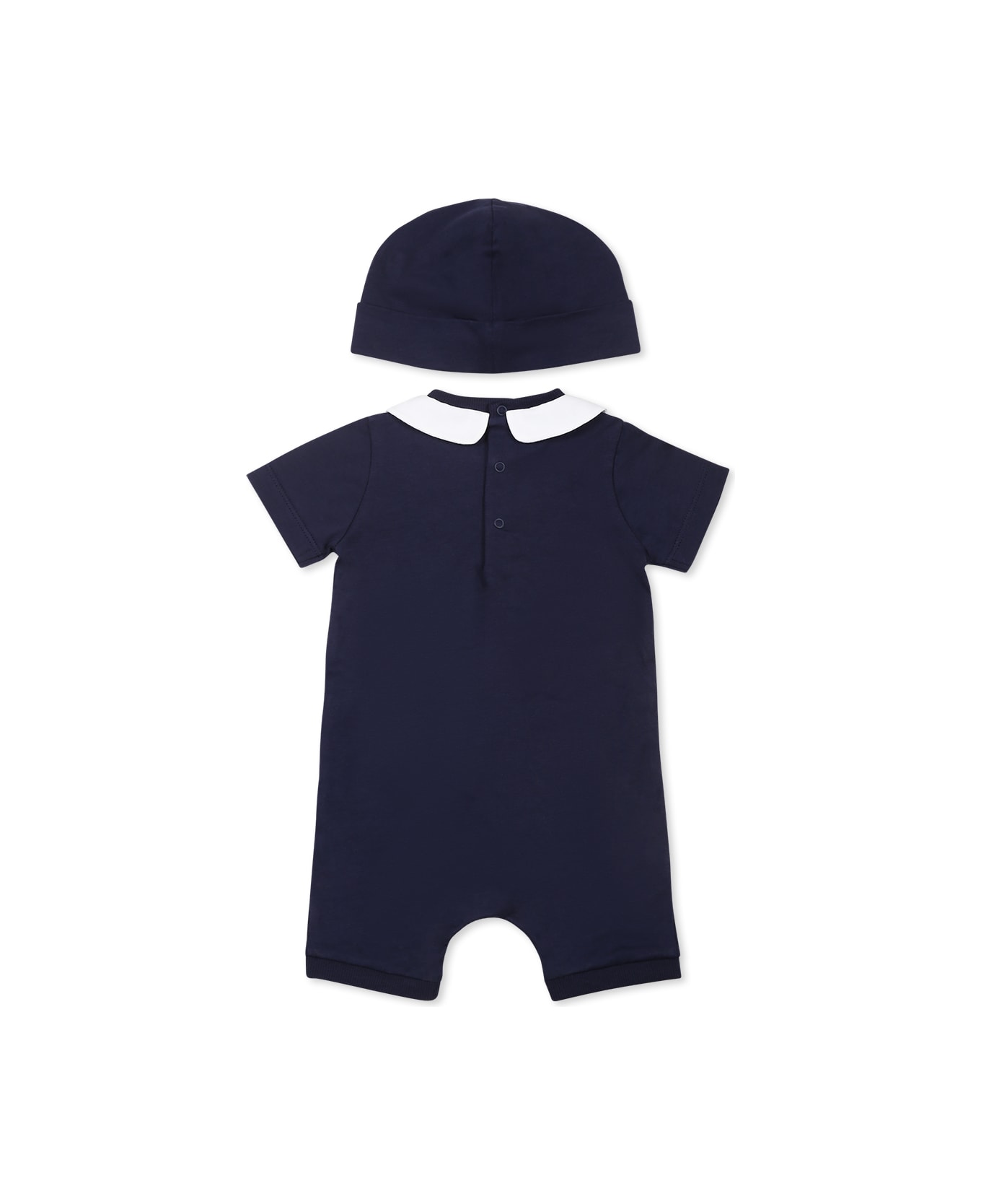 Moschino Blue Romper Set For Baby Boy With Teddy Bear - Blue