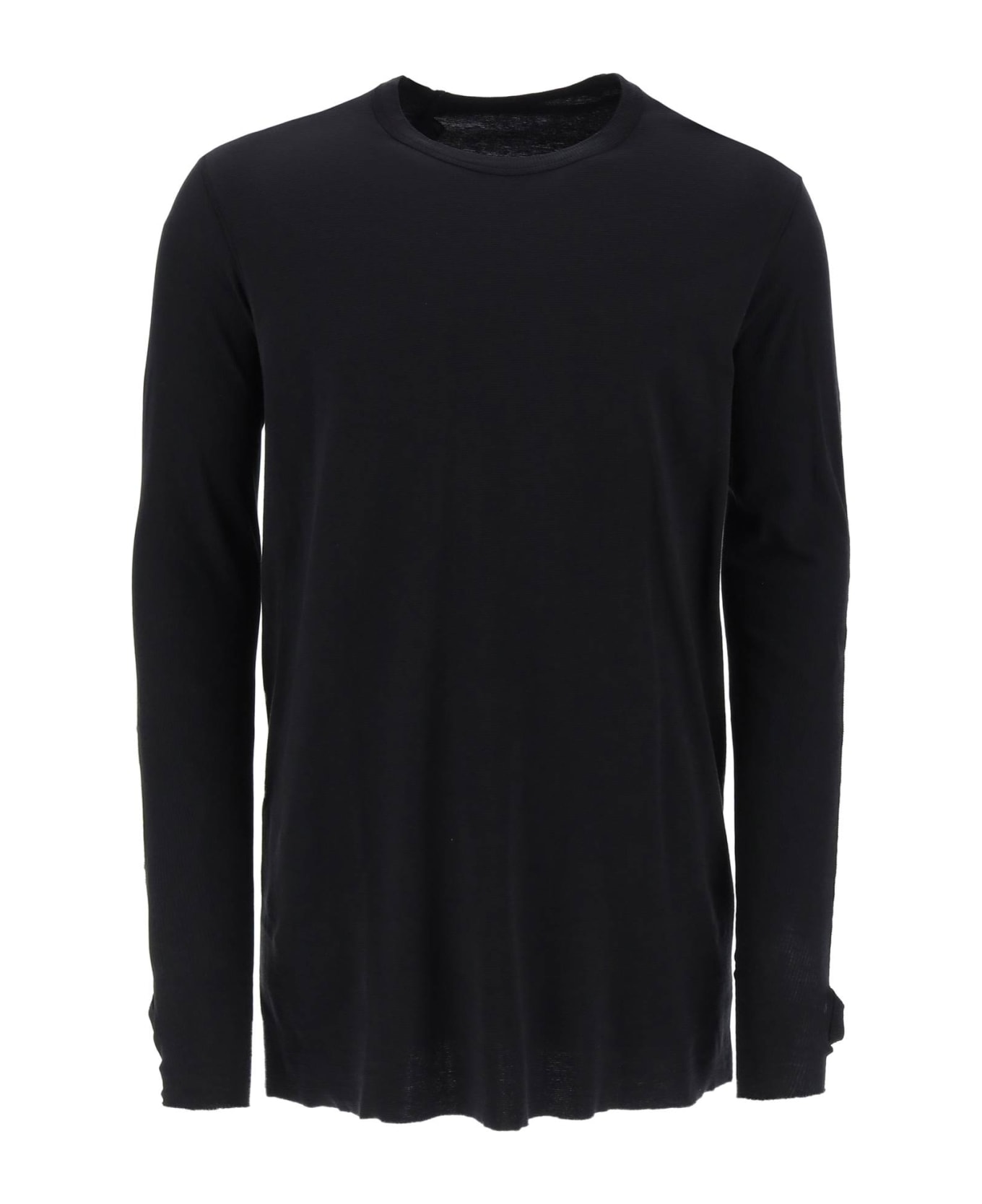 Boris Bidjan Saberi Long Sleeve Cotton Rib T-shirt - BLACK (Black)
