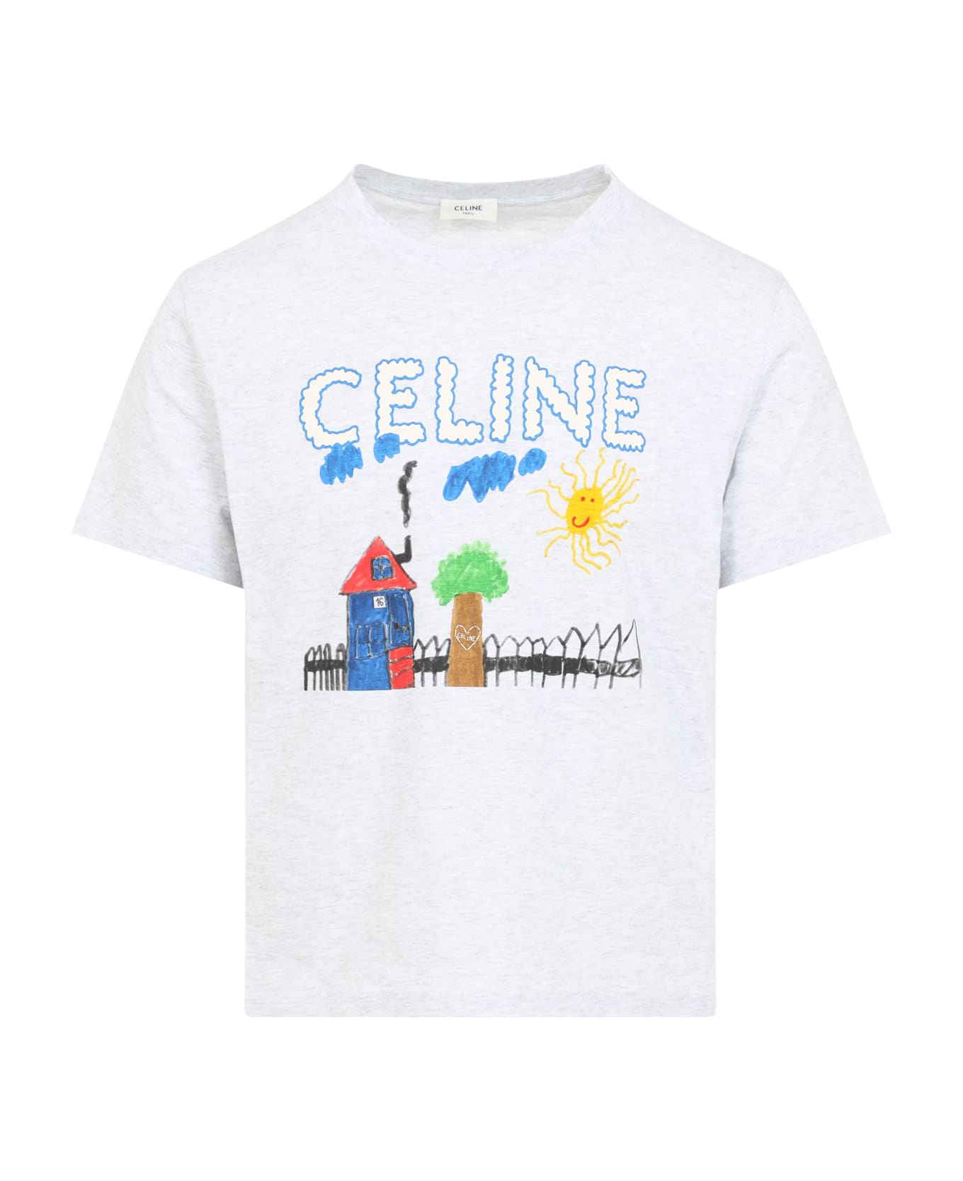 Celine Regular T-shirt - Pale Grey Multico