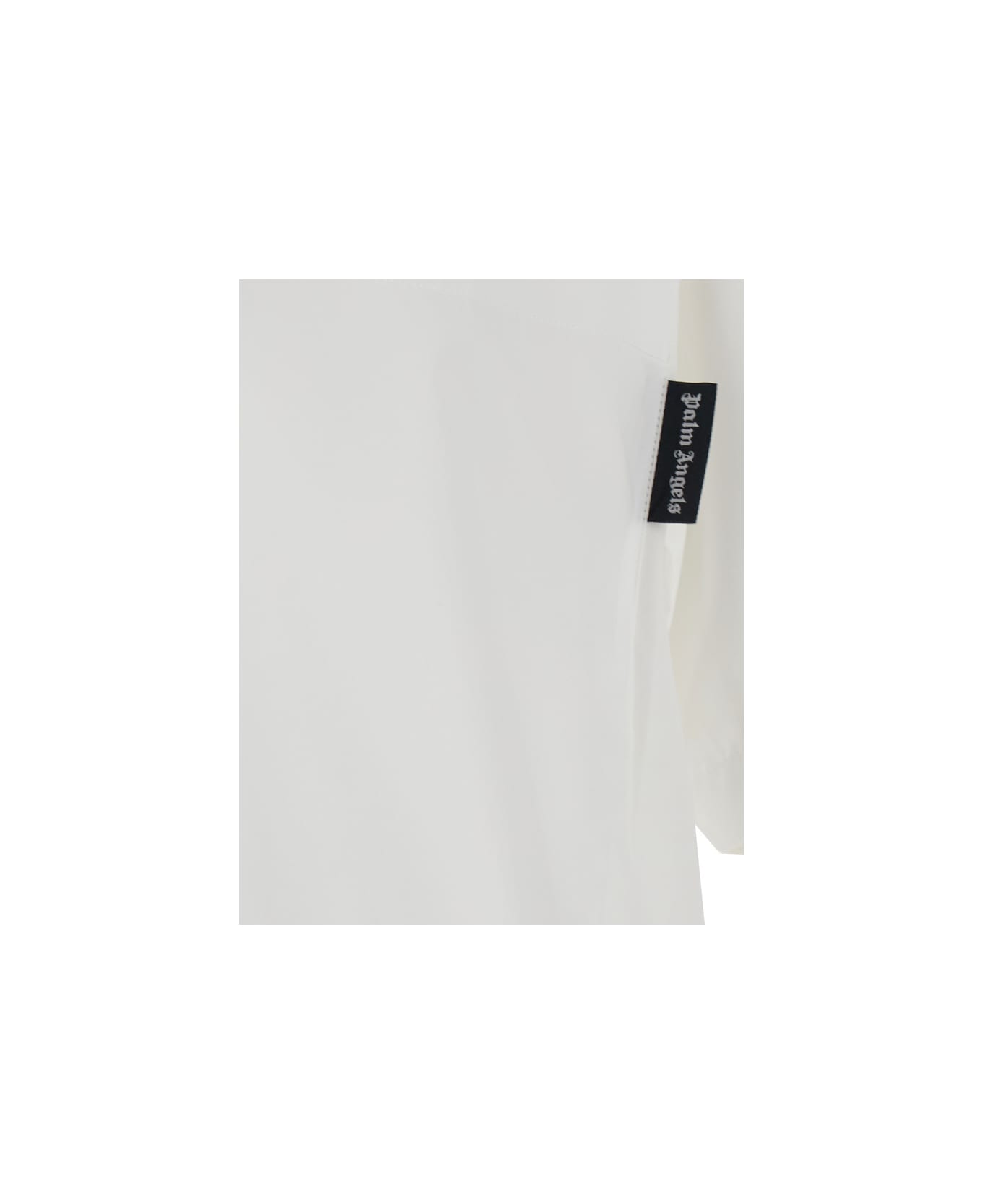 Palm Angels White Bowling Shirt With Cuban Collar - WHITE BLACK