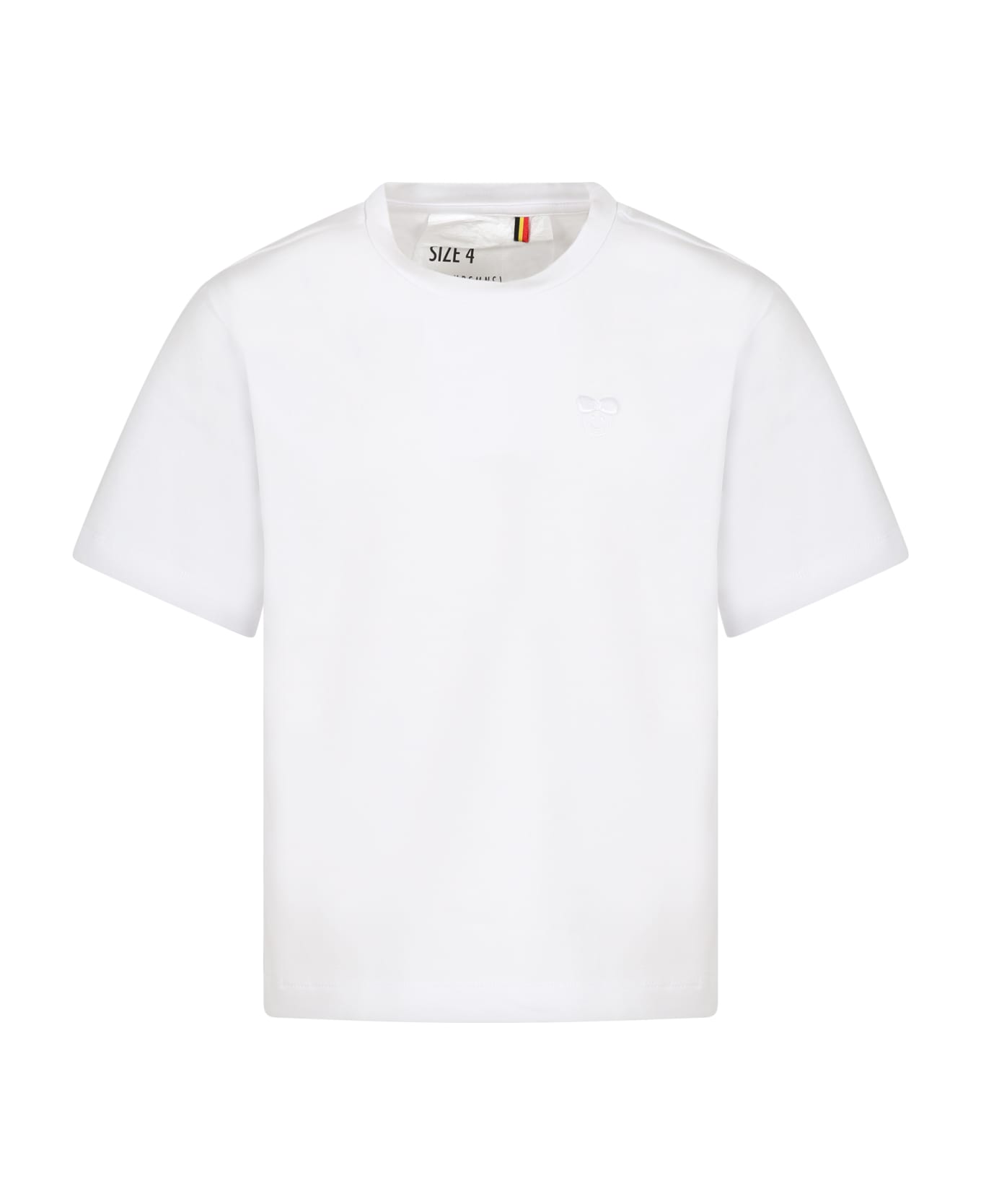 Caroline Bosmans White T-shirt For Girl With Logo - White
