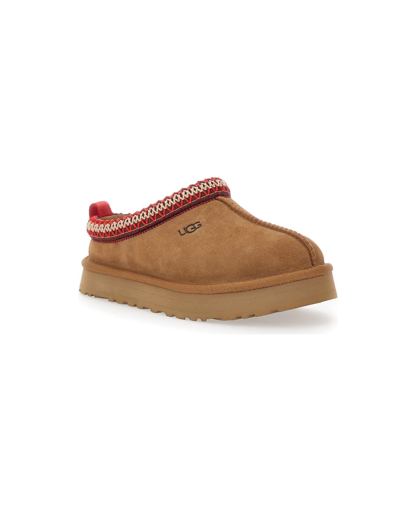 UGG 
tasman
 Beige Mules With Embossed Logo In Suede Girl - Beige