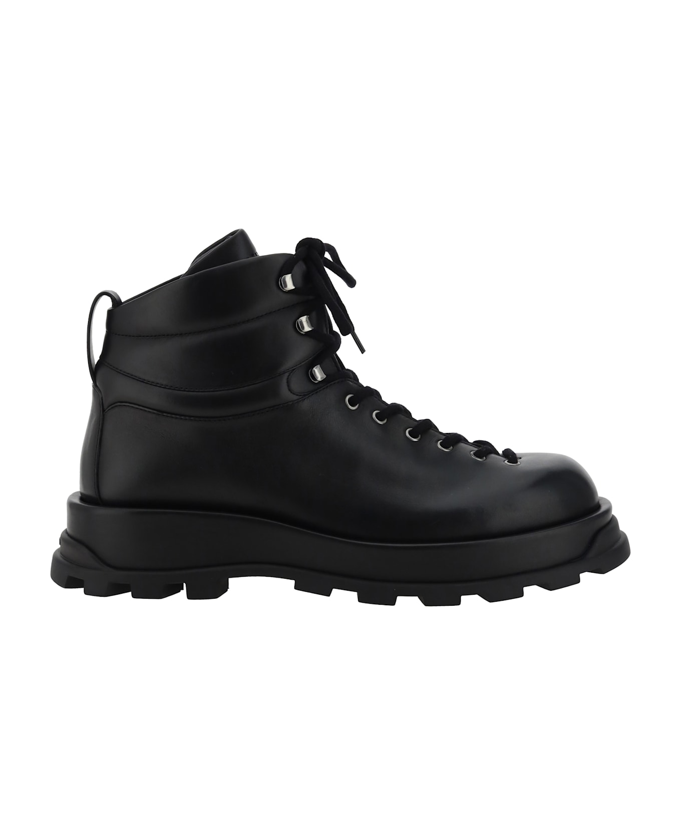 Jil Sander Leather Ankle Boots - Black