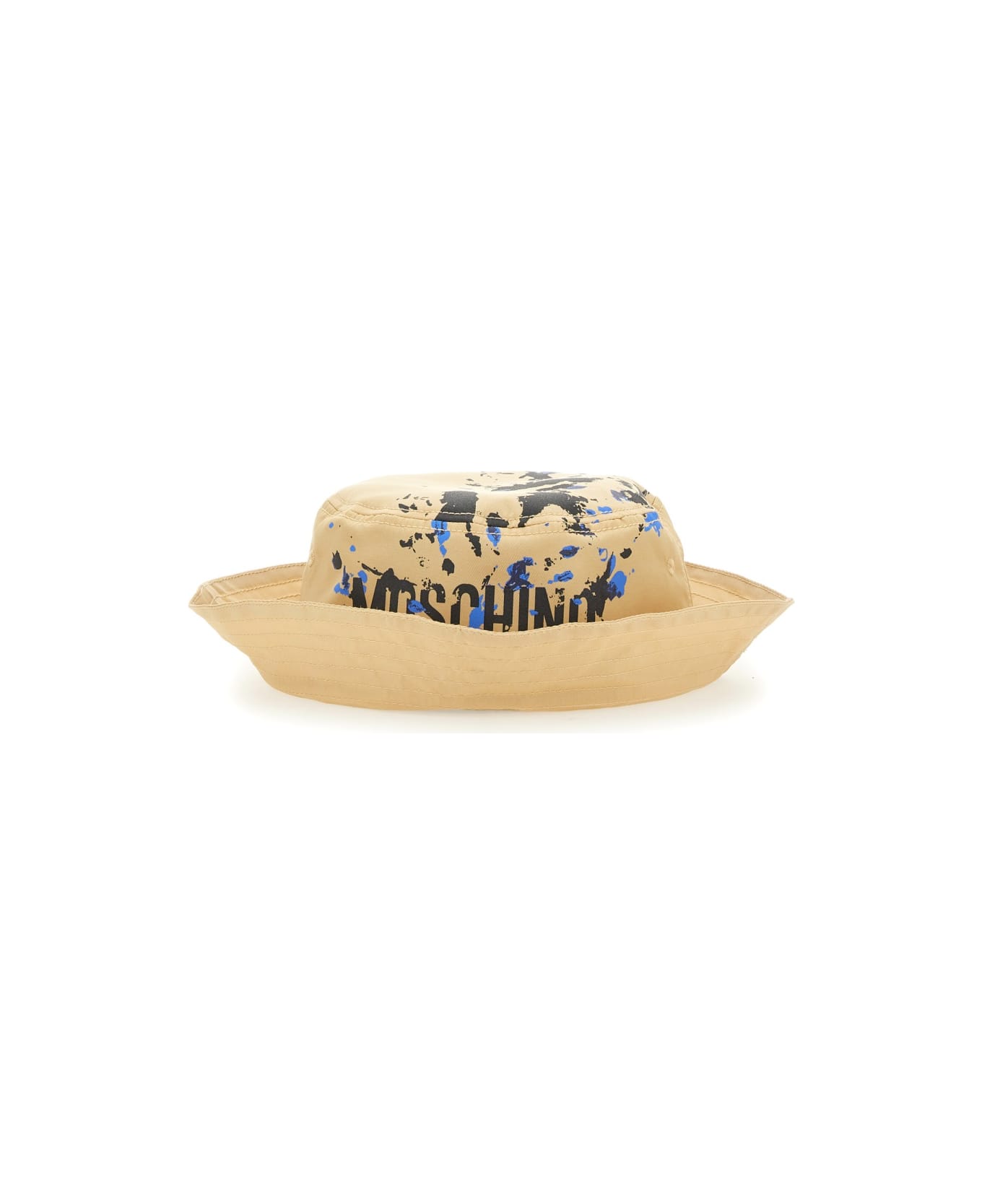 Moschino Bucket Hat With Logo - BEIGE