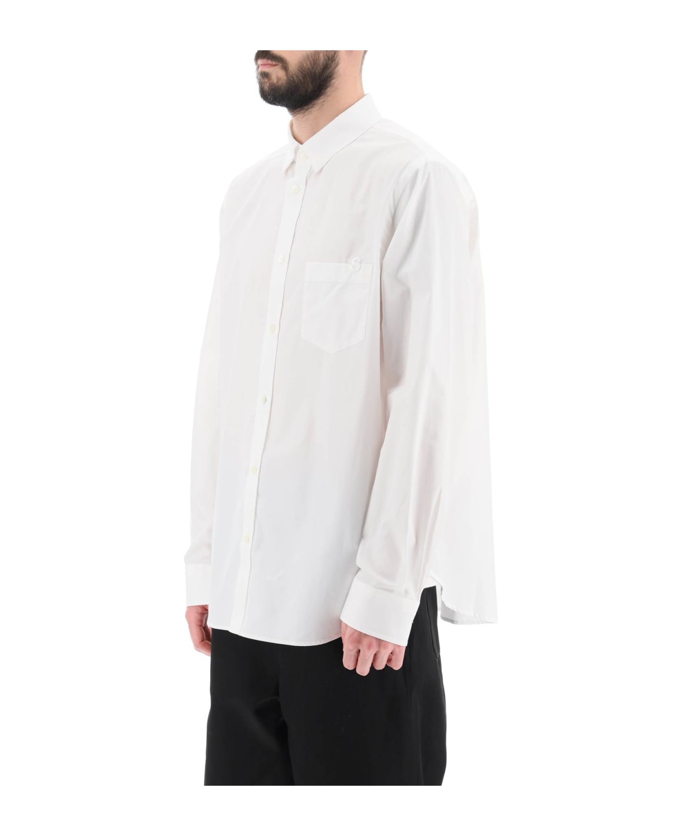 Sacai Thomas Mason Cotton Poplin Shirt - OFF WHITE (White) シャツ