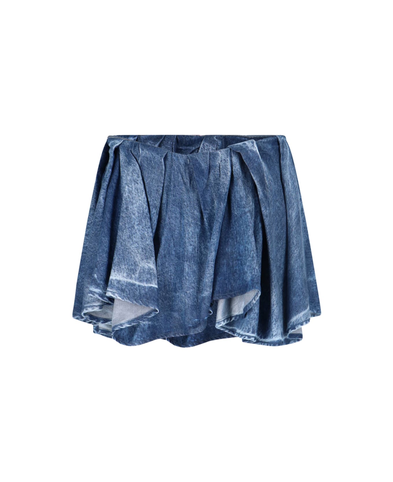 Diesel Draped Denim Mini Skirt - Blue