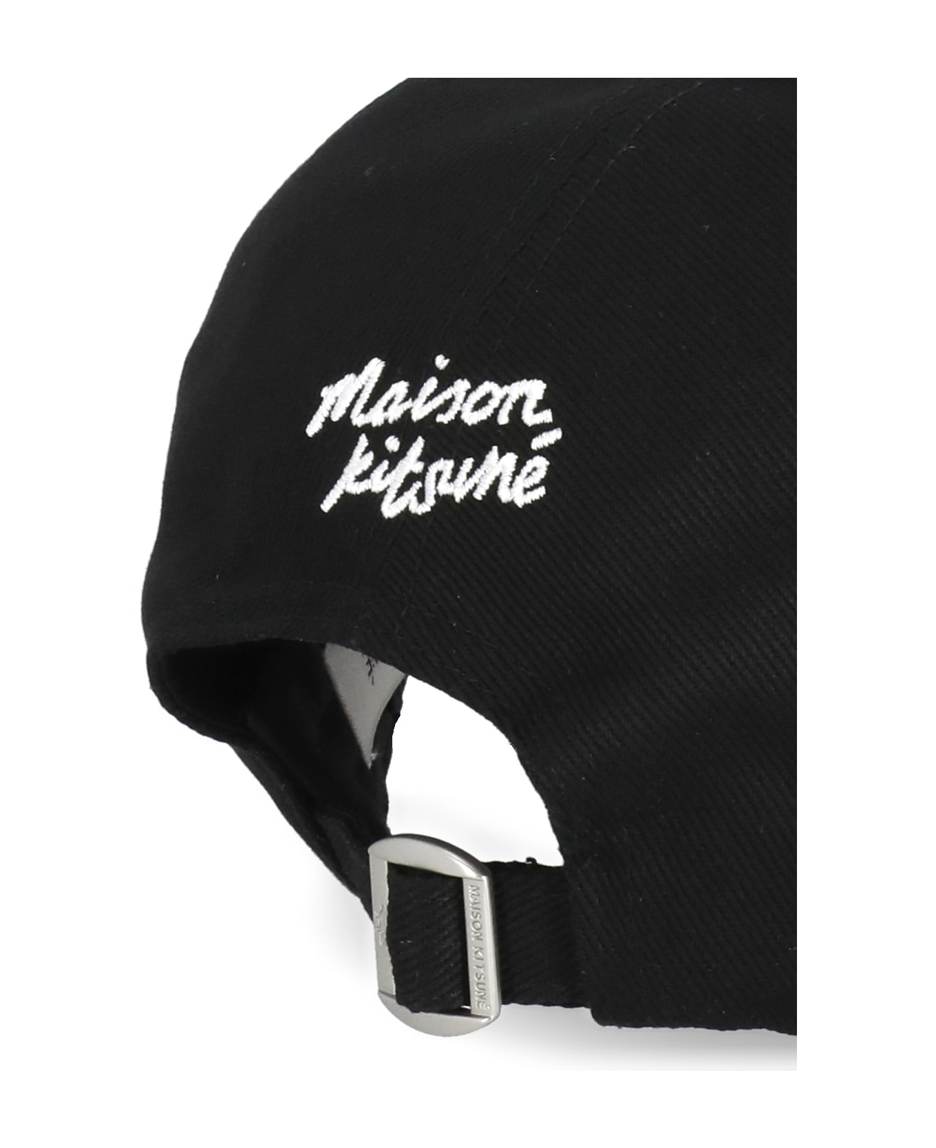 Maison Kitsuné Baseball Cap With Logo - Black