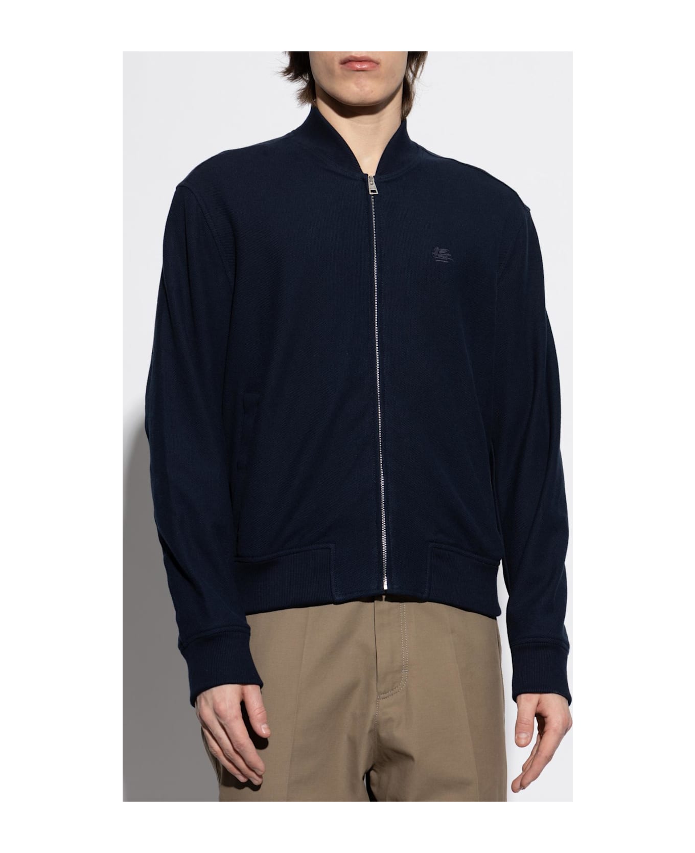 Etro Jacket With Logo - Blue