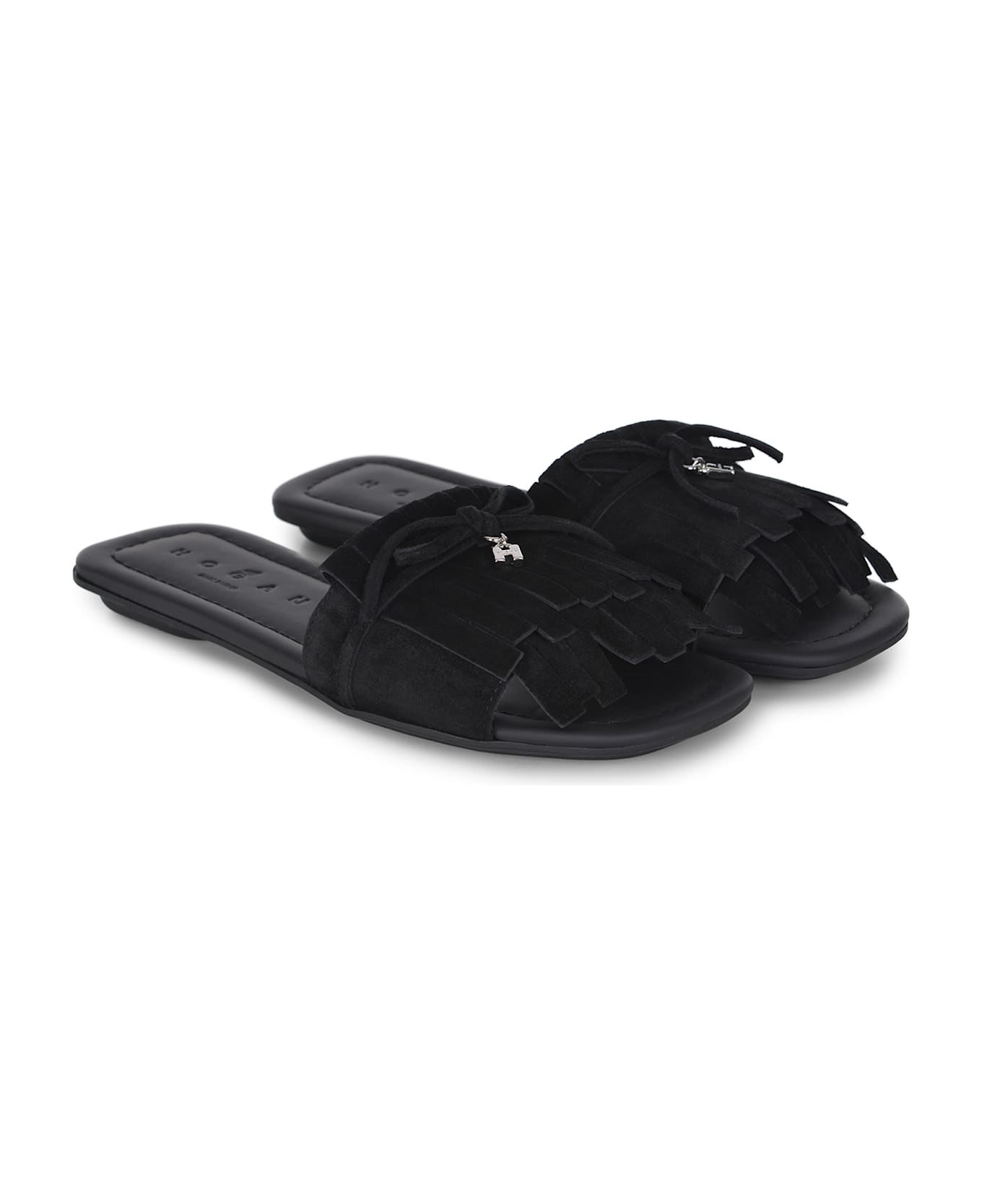 Hogan Fringed Sandals - Black